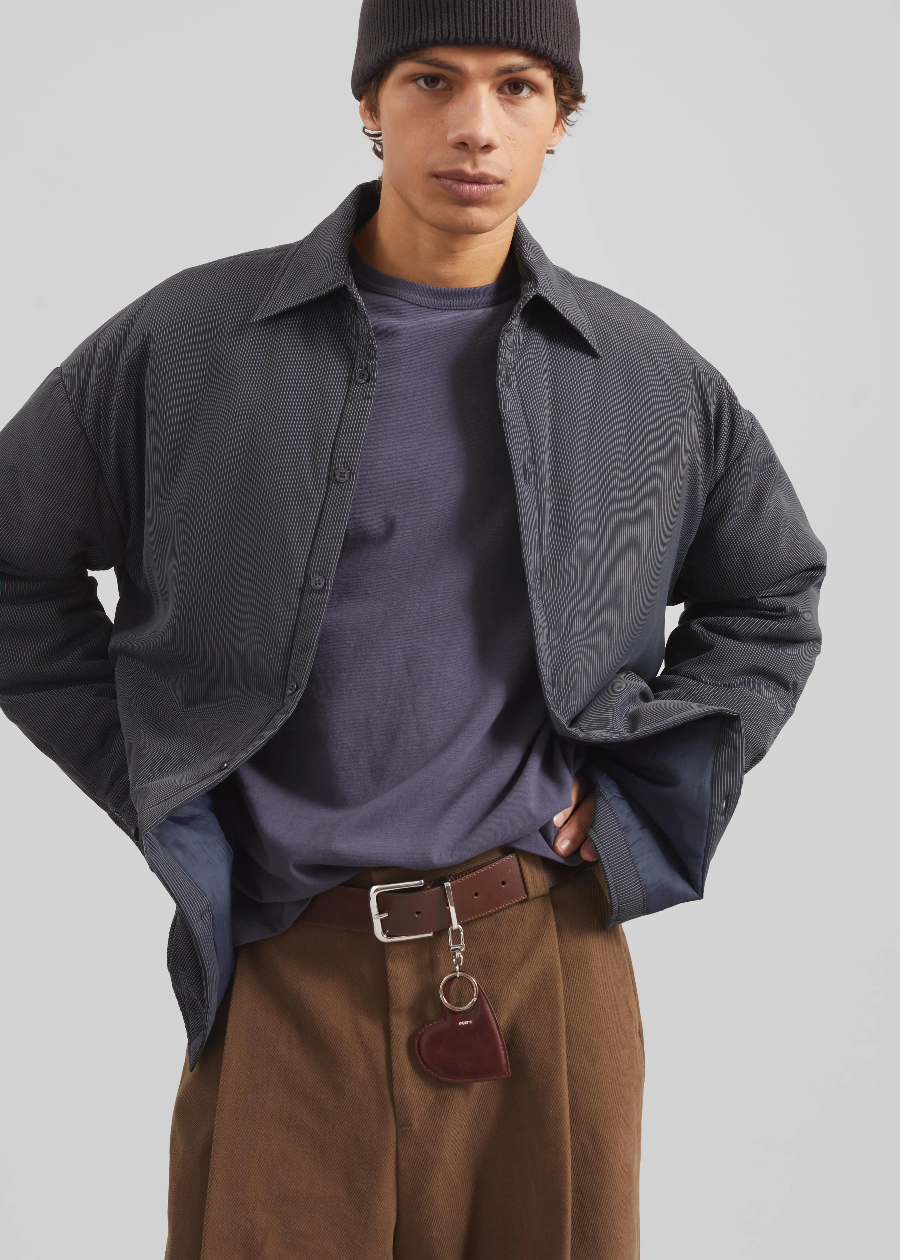 Levidi Padded Overshirt - Navy/White Pinstripe sold by Frankie Shop product image thumbnail 4