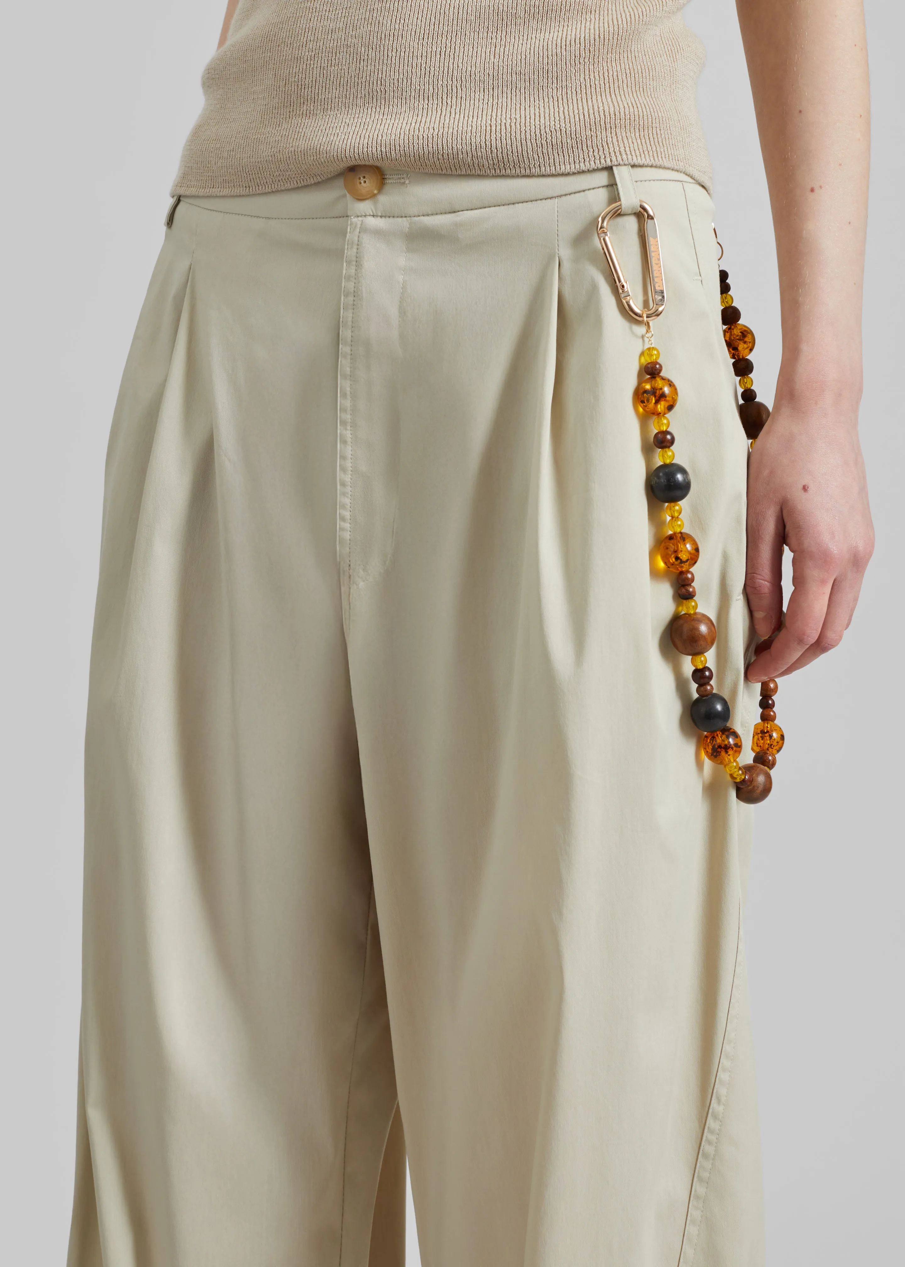 Darkpark Phebe Light Cotton Popeline Wide-Leg Pants - Beige sold by Frankie Shop product image thumbnail 3