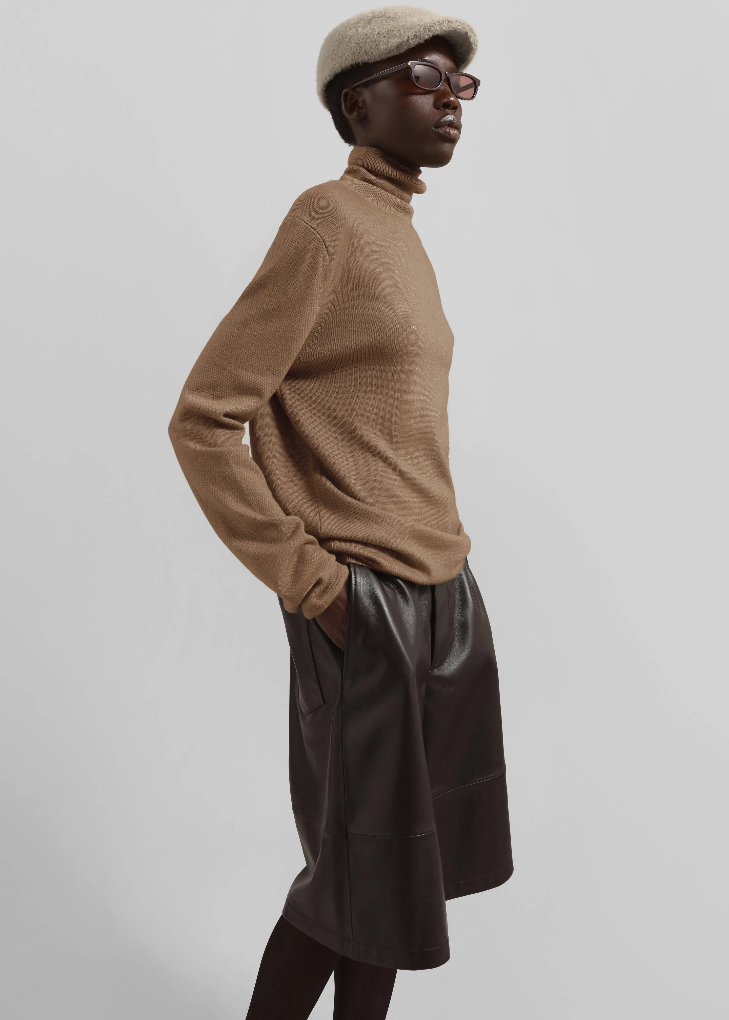 Eve Thin Turtleneck Sweater - Camel sold by Frankie Shop product image thumbnail 4