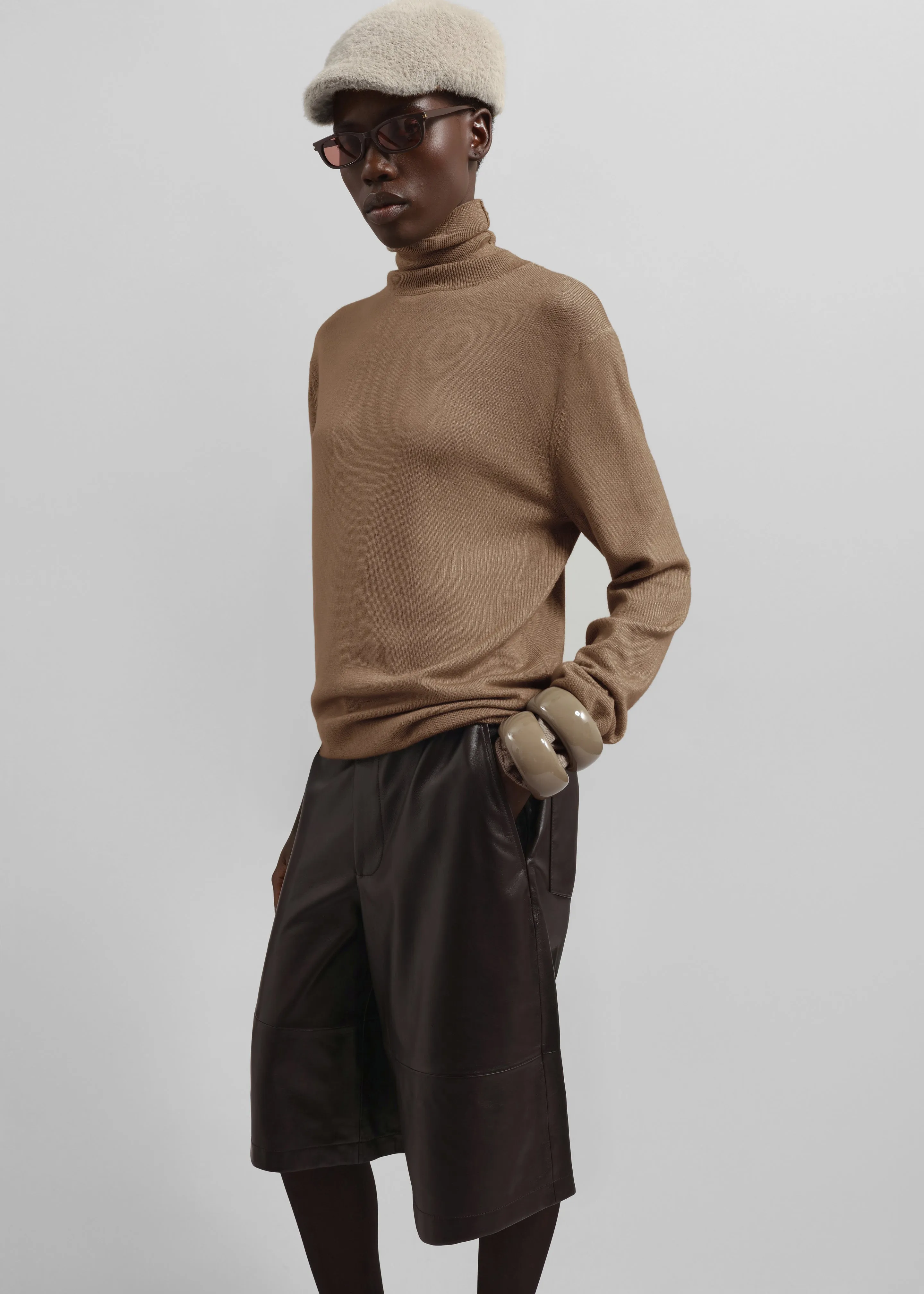 Eve Thin Turtleneck Sweater - Camel sold by Frankie Shop product image thumbnail 2
