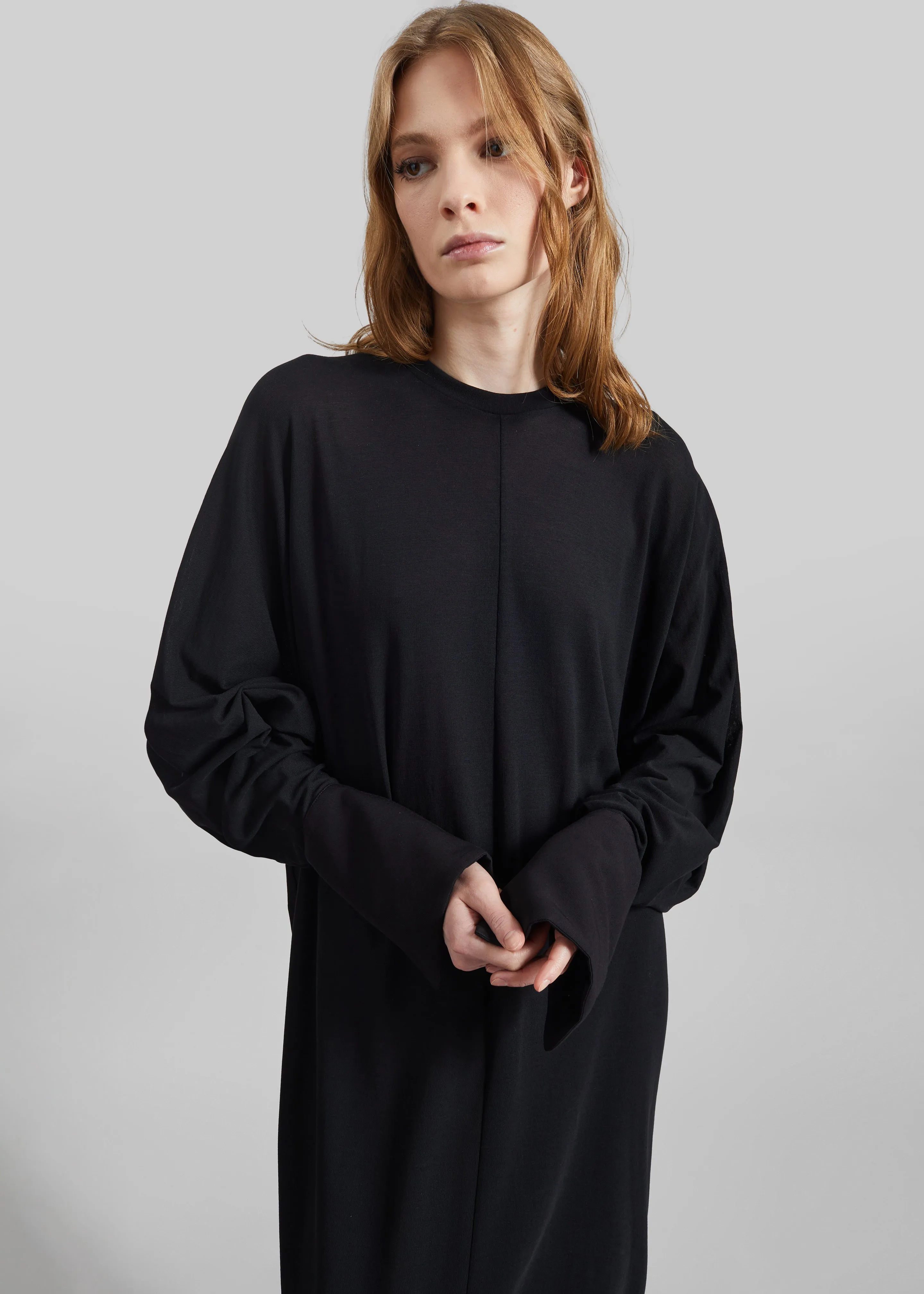 Darkpark Frida Light Jersey Cuff Long Sleeve Dress - Black sold by Frankie Shop product image thumbnail 2