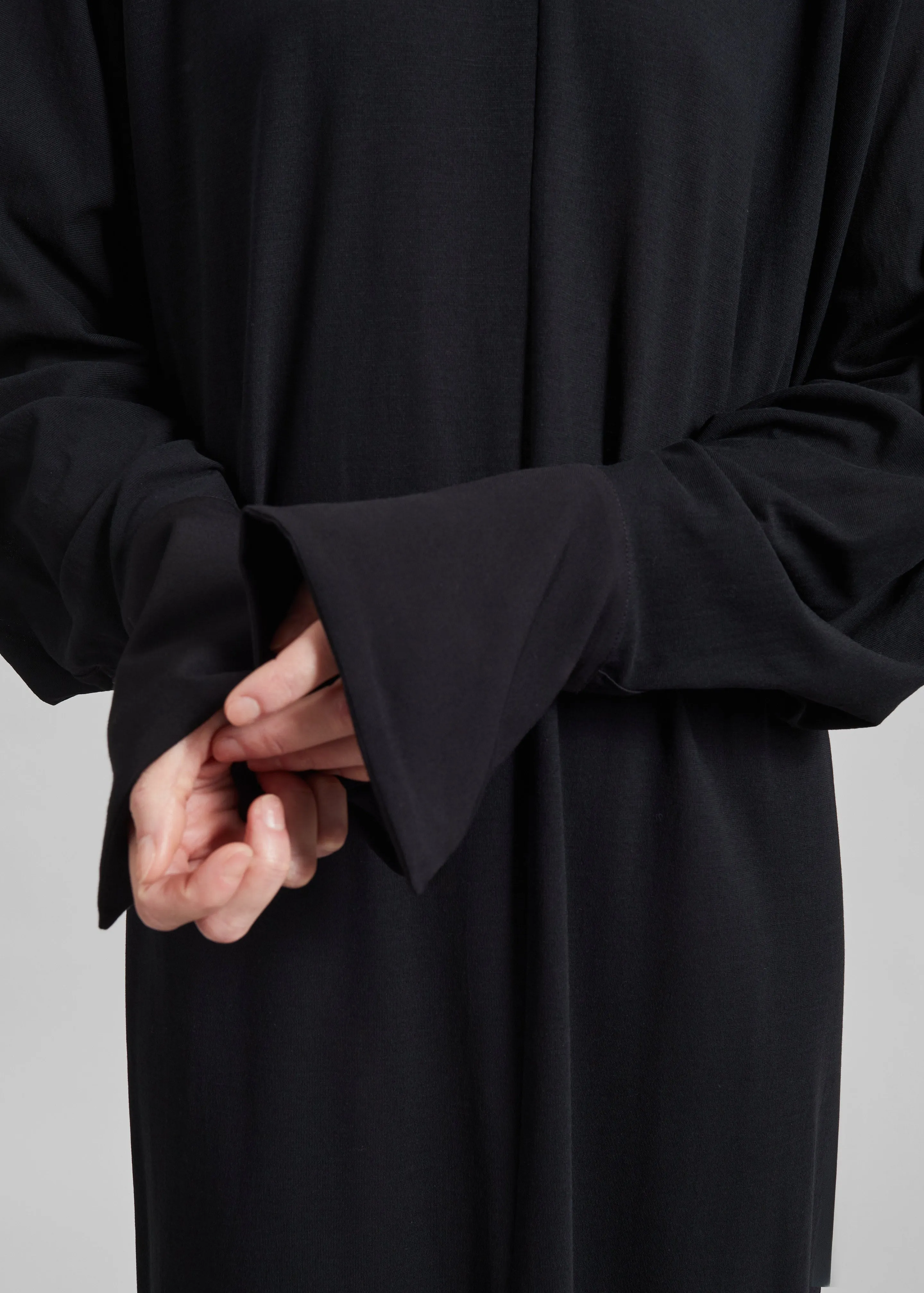 Darkpark Frida Light Jersey Cuff Long Sleeve Dress - Black sold by Frankie Shop product image thumbnail 3