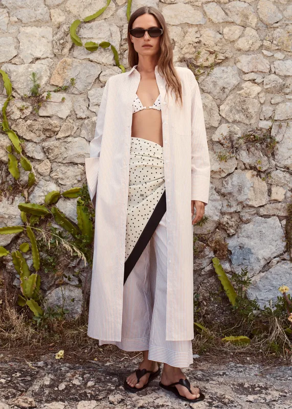 By Malene Birger Perroti Cotton Maxi Dress - Dark Sand Stripe made by By Malene Birger