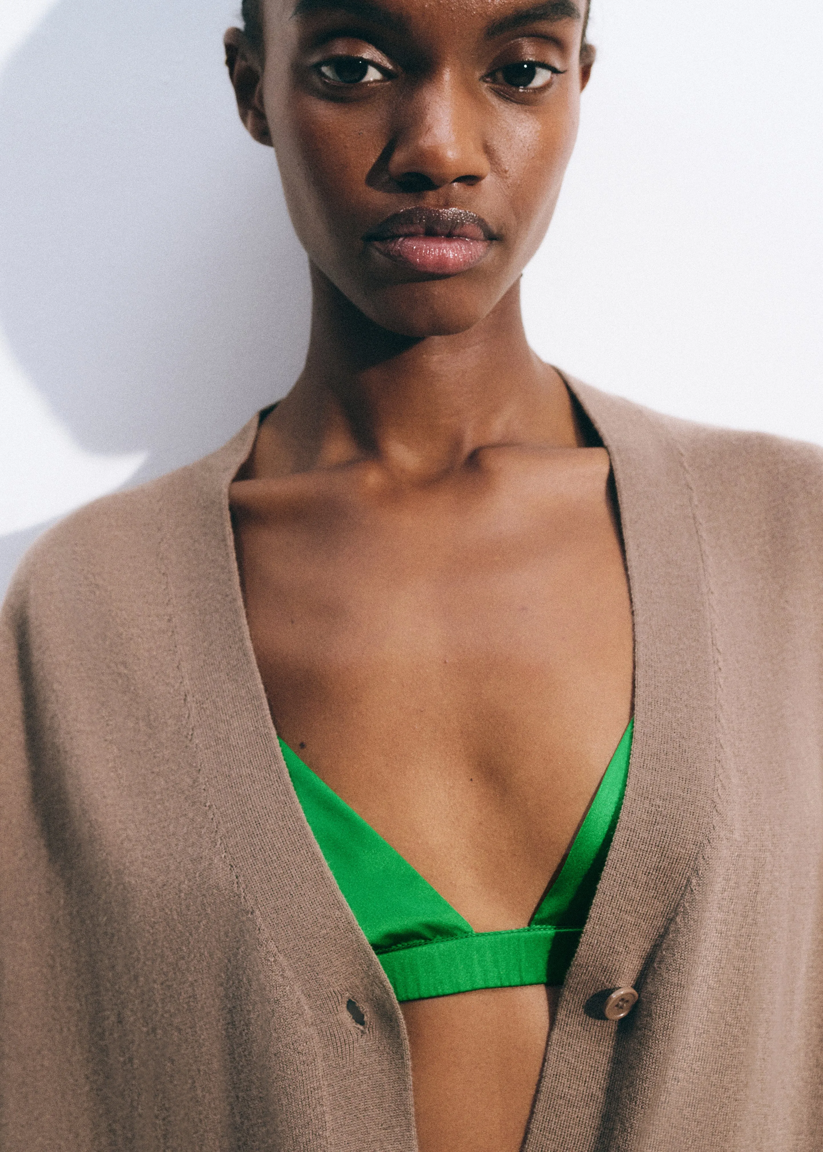 Nina Silk Bralette - Kelly Green sold by Frankie Shop