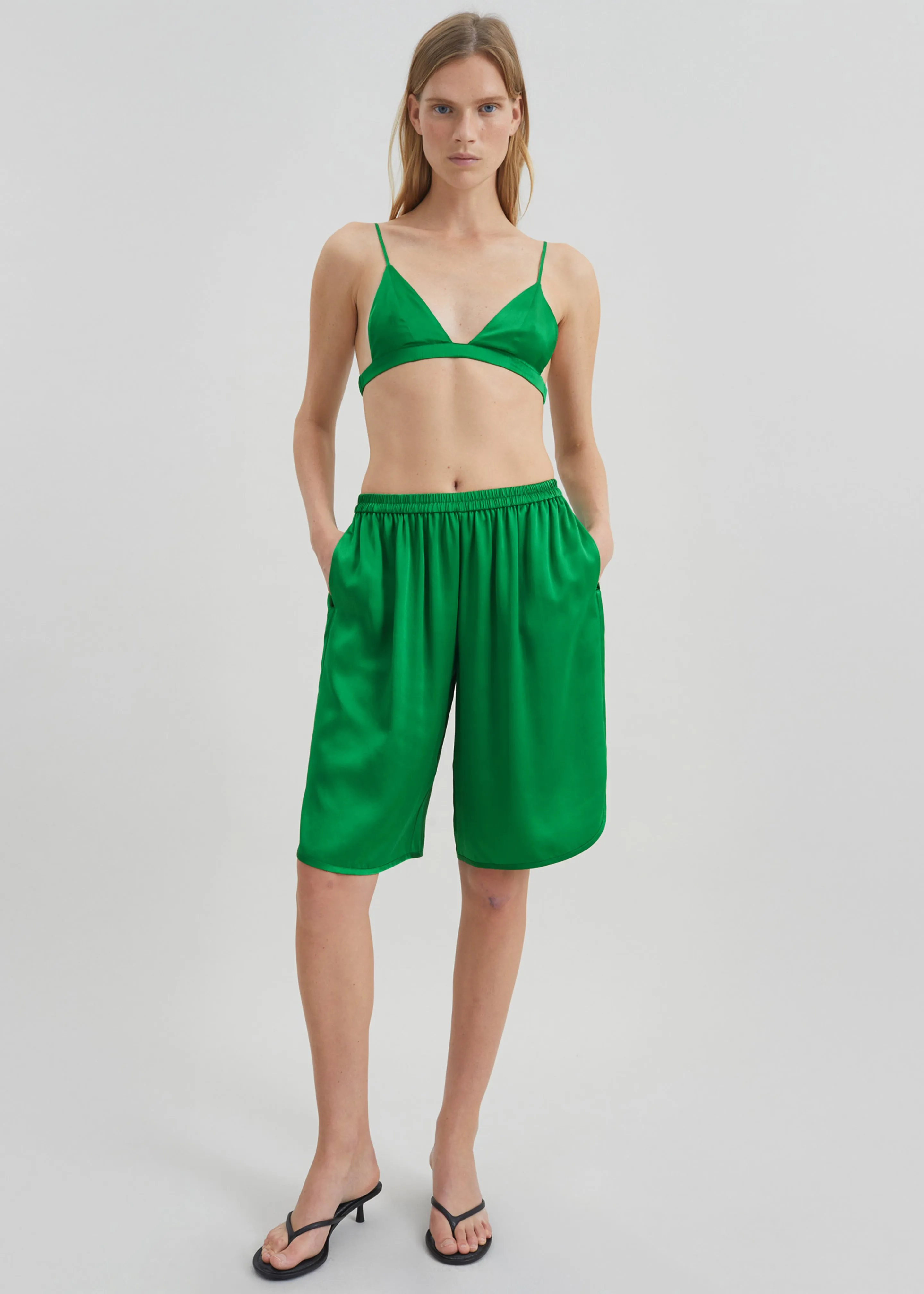 Nina Silk Bralette - Kelly Green sold by Frankie Shop product image thumbnail 5