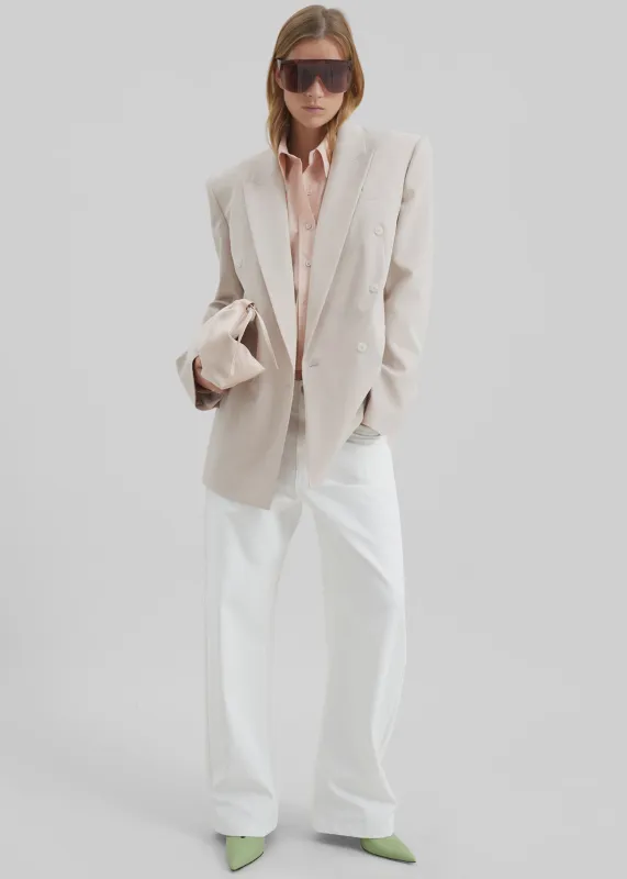 Nelton Barrel Leg Jeans - White made by Frankie Shop