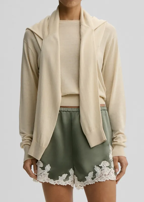 By Malene Birger Eri Satin Shorts - Deep Lichen Green made by By Malene Birger
