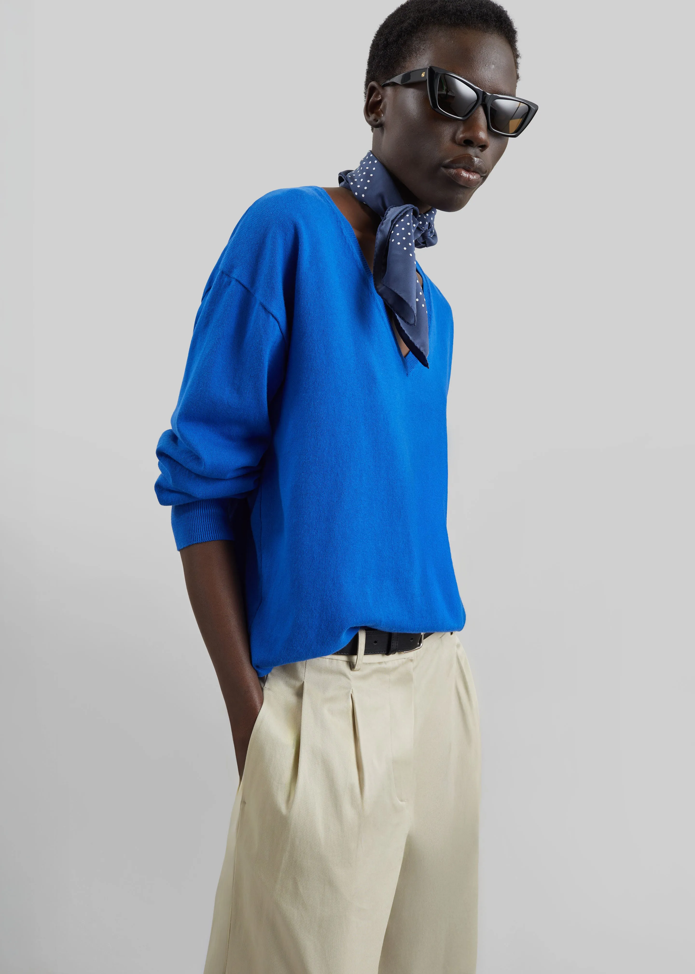 Meera V-Neck Sweater - Cobalt sold by Frankie Shop product image thumbnail 5