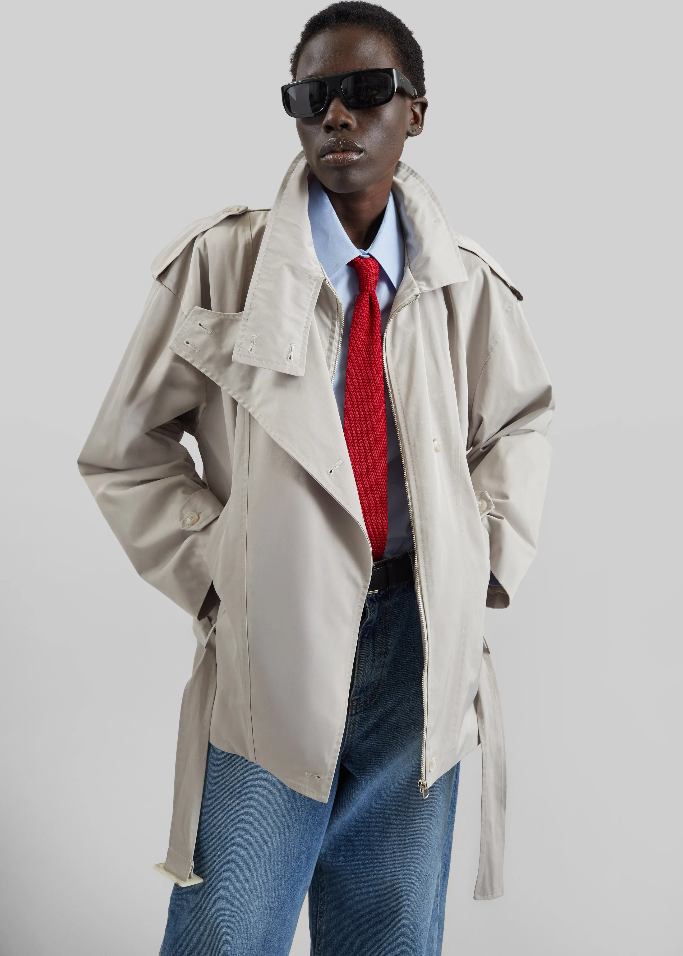 Virar Short Trench - Ice Grey sold by Frankie Shop product image thumbnail 3
