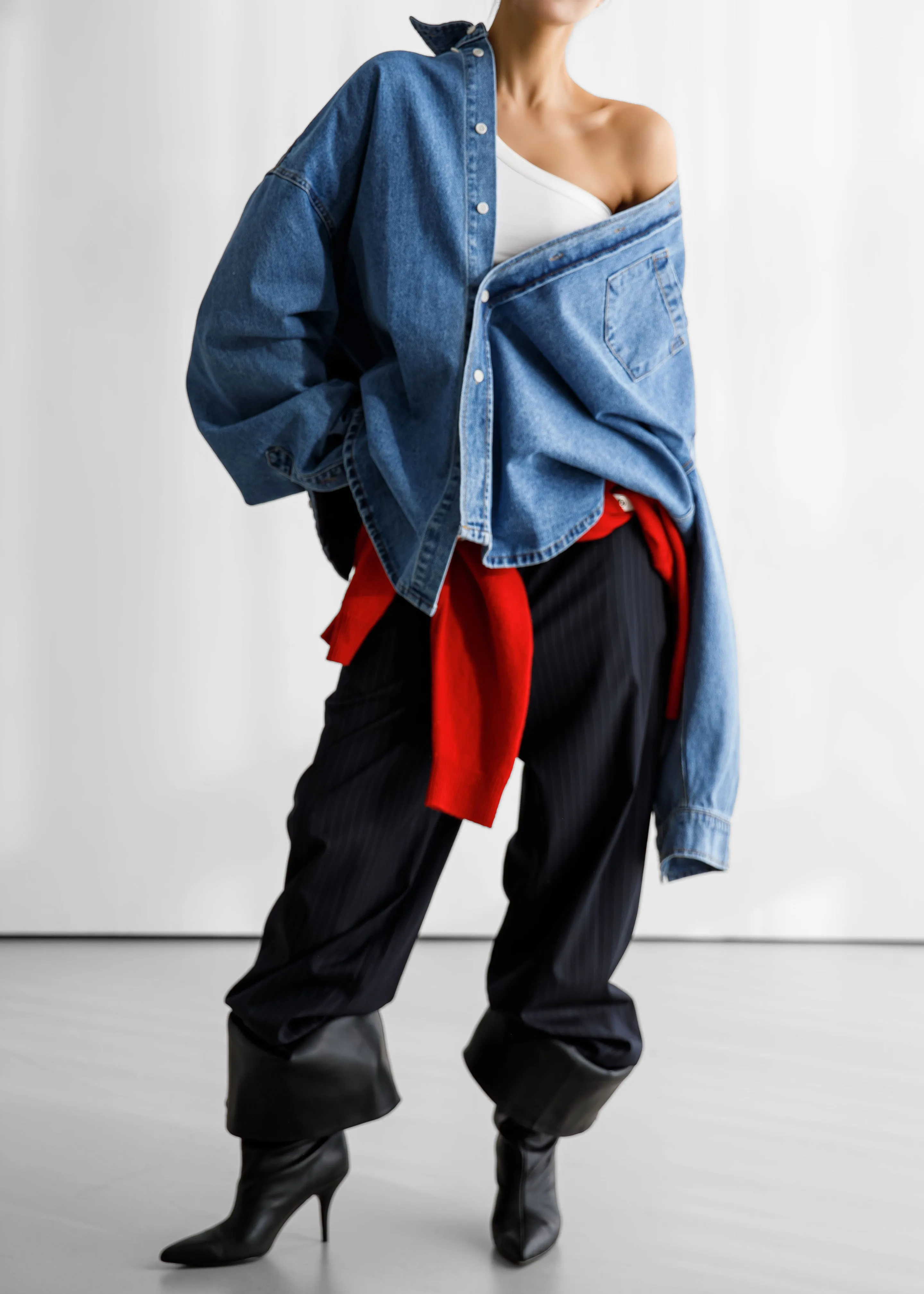 Belvis Oversized Denim Shirt - Medium Wash sold by Frankie Shop product image thumbnail 3