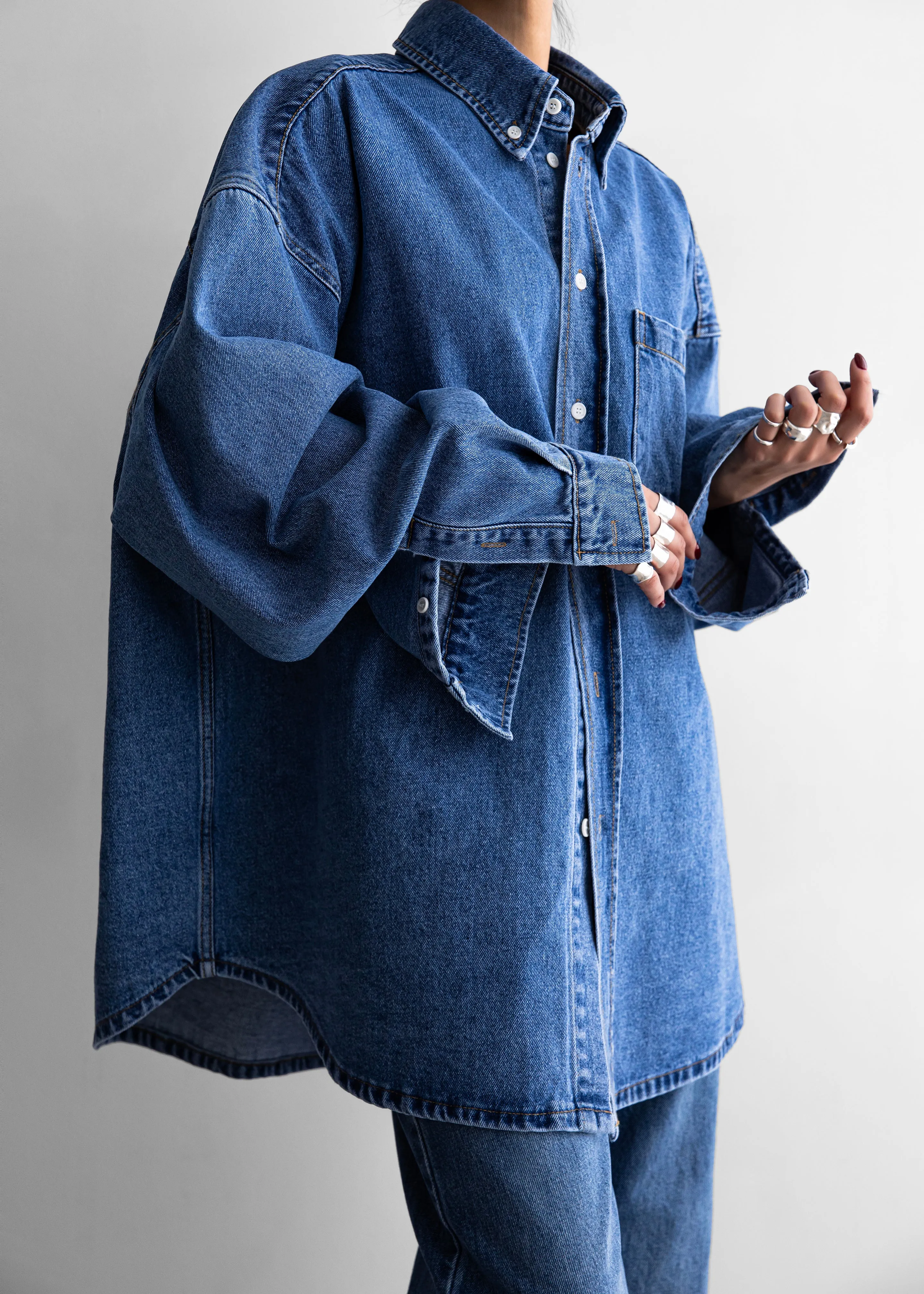 Belvis Oversized Denim Shirt - Medium Wash sold by Frankie Shop product image thumbnail 2