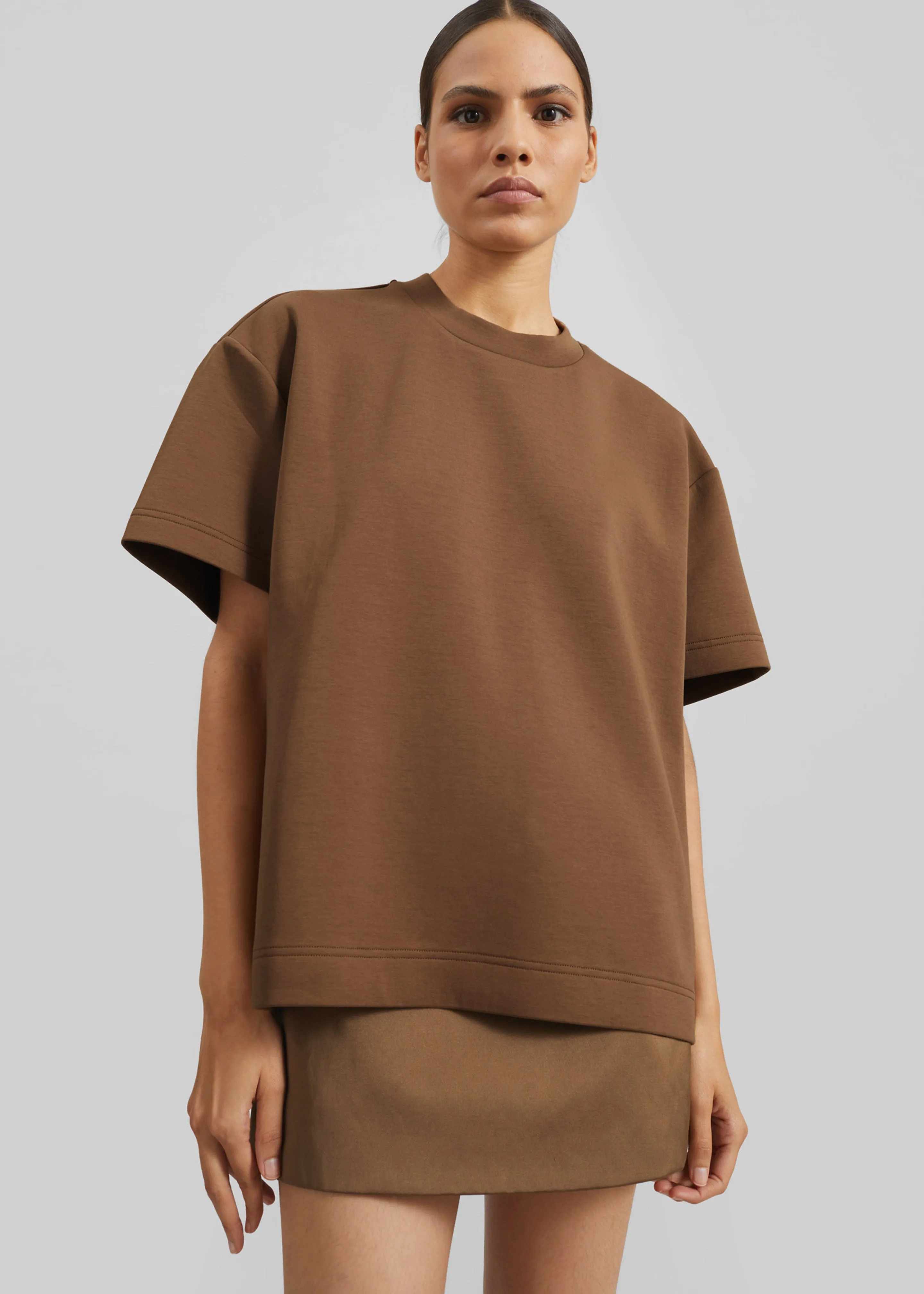 Scoob Boxy T-Shirt - Light Brown sold by Frankie Shop product image thumbnail 4