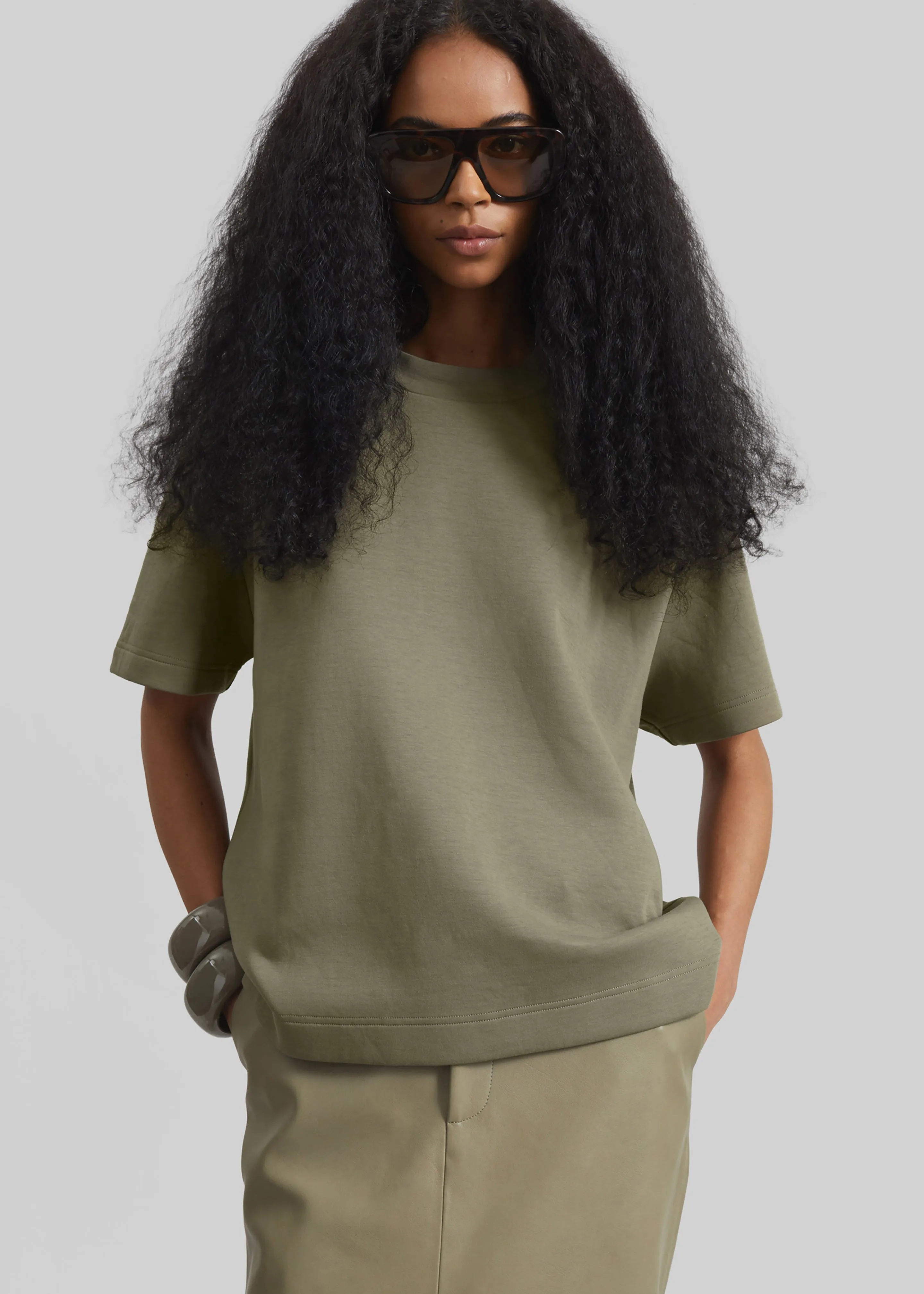 Scoob Boxy T-Shirt - Pale Olive sold by Frankie Shop product image thumbnail 3