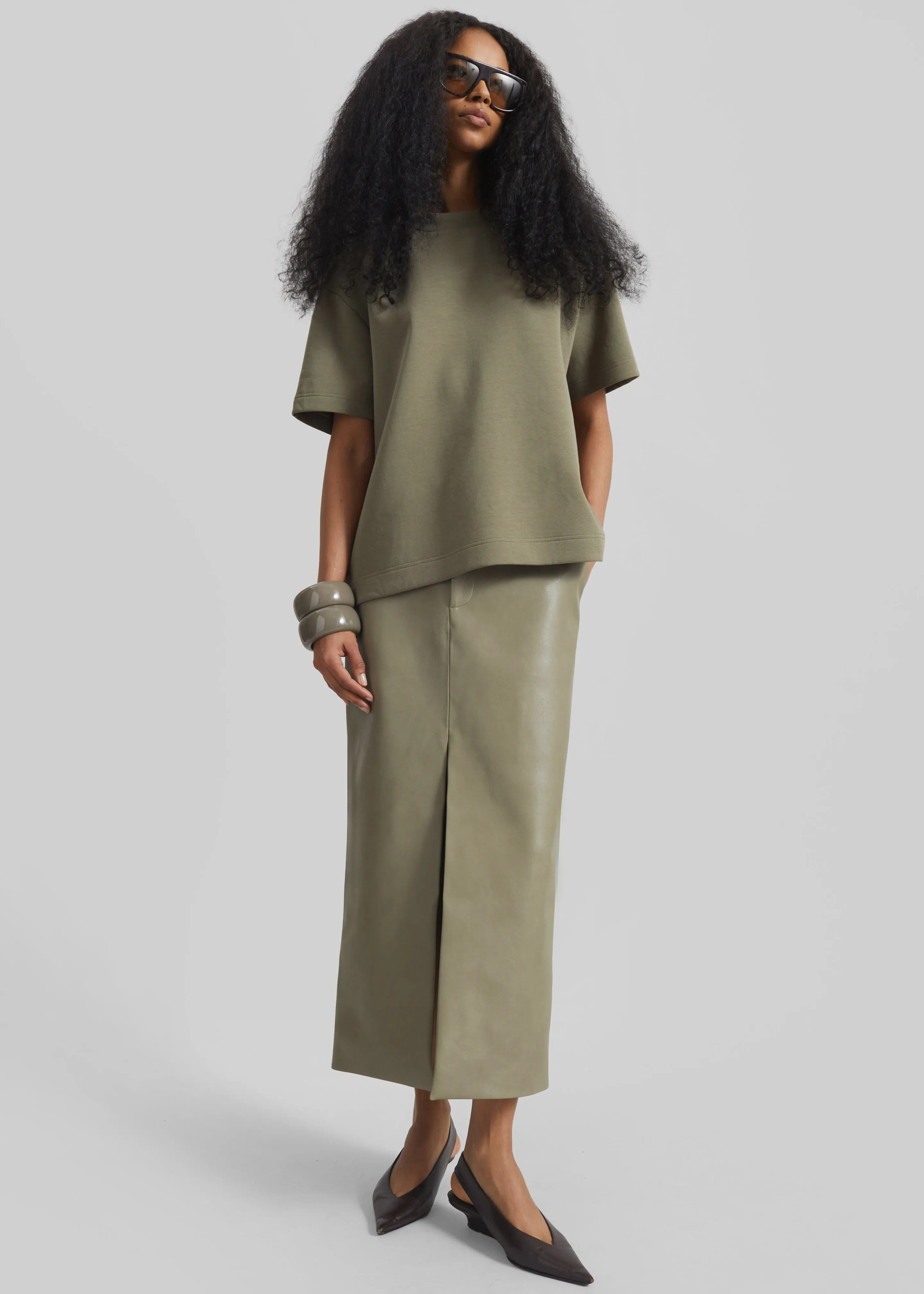 Scoob Boxy T-Shirt - Pale Olive sold by Frankie Shop product image thumbnail 2