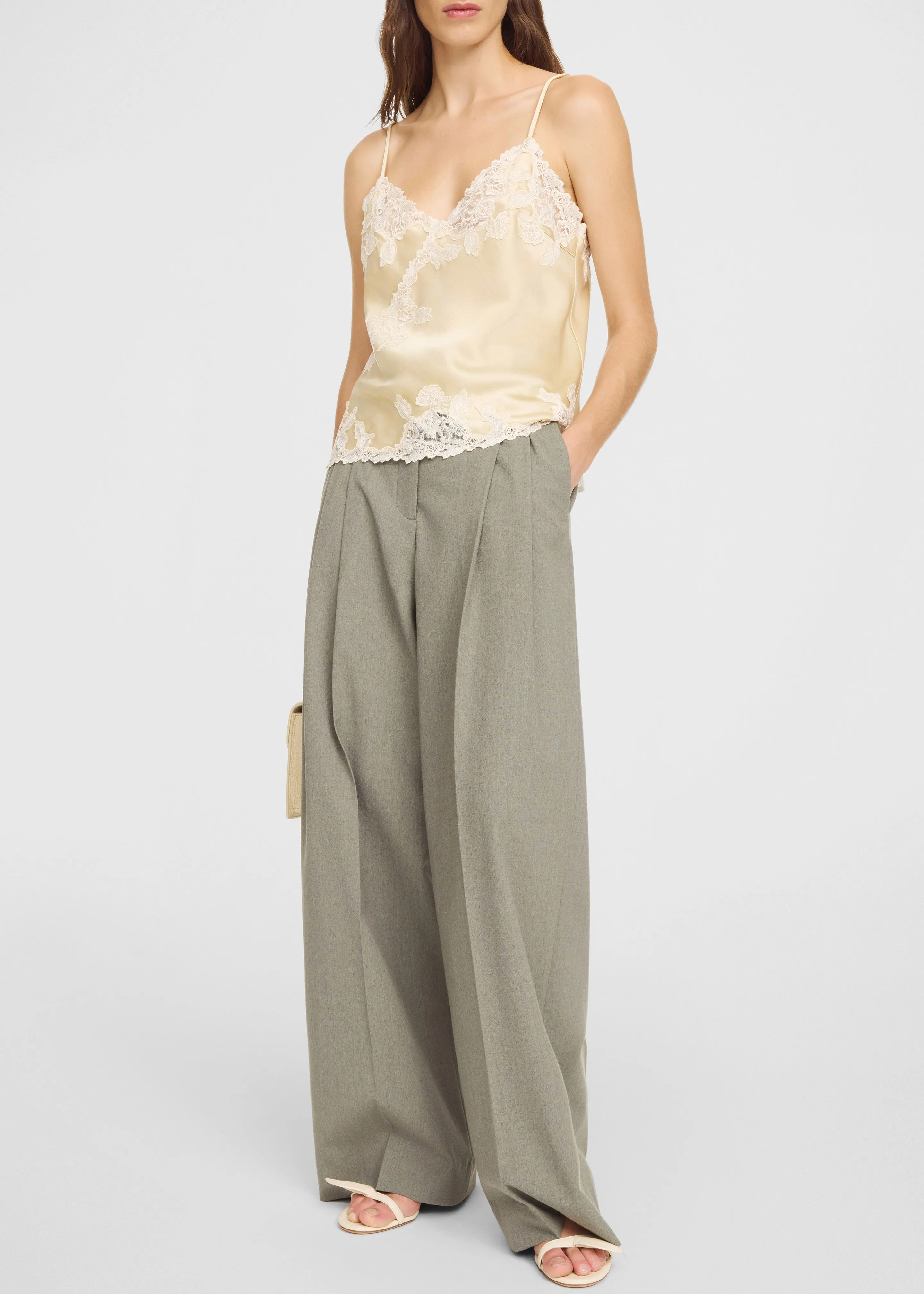 By Malene Birger Madeleine Satin Top - Vanilla Cream sold by Frankie Shop product image thumbnail 2