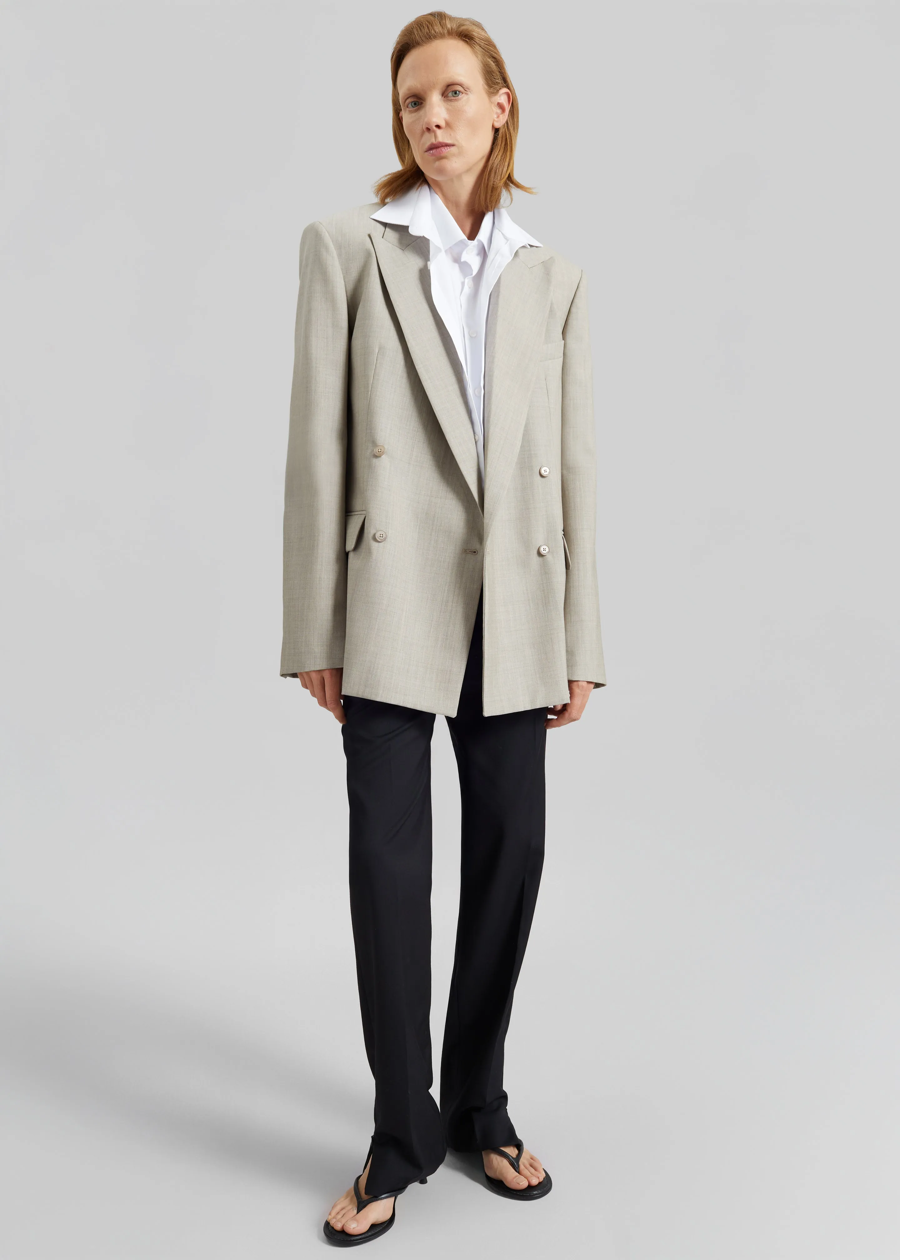 Newark Double Breasted Blazer - Beige Melange sold by Frankie Shop product image thumbnail 2