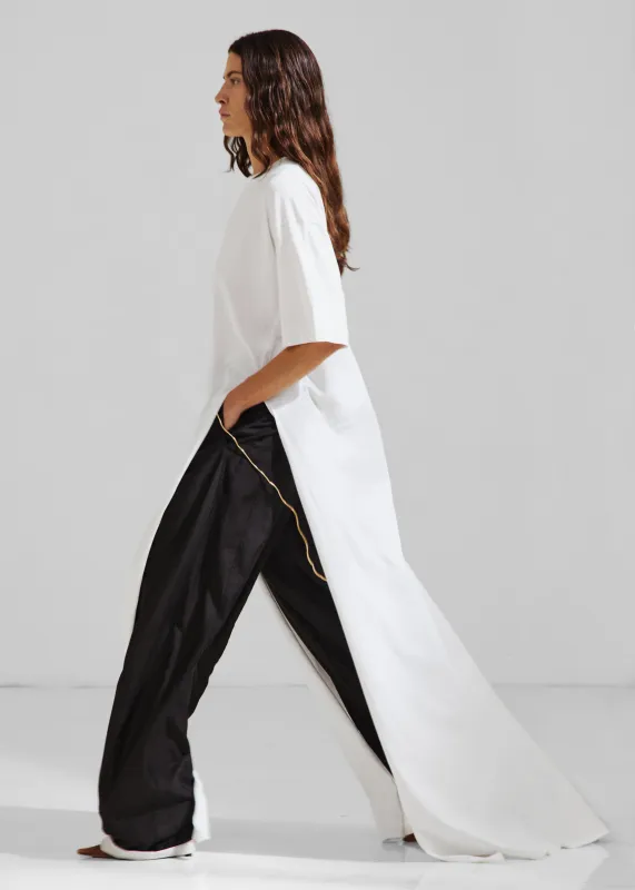 Darkpark Gia Oversized Long Tee With Splits - White sold by Frankie Shop