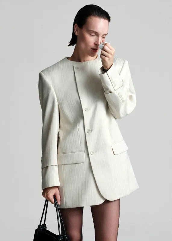 Bettter Oversized Blazer Dress - Off White made by Frankie Shop