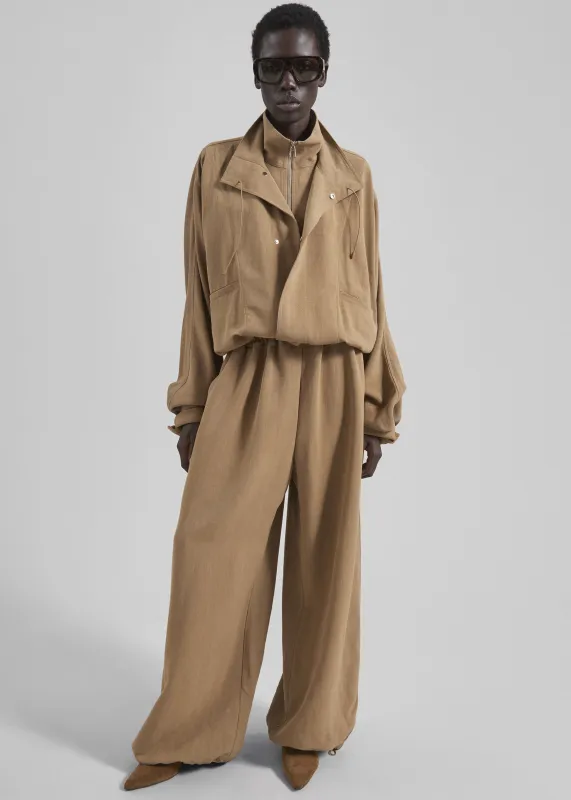 Marvin Linen Jumpsuit - Camel made by Frankie Shop
