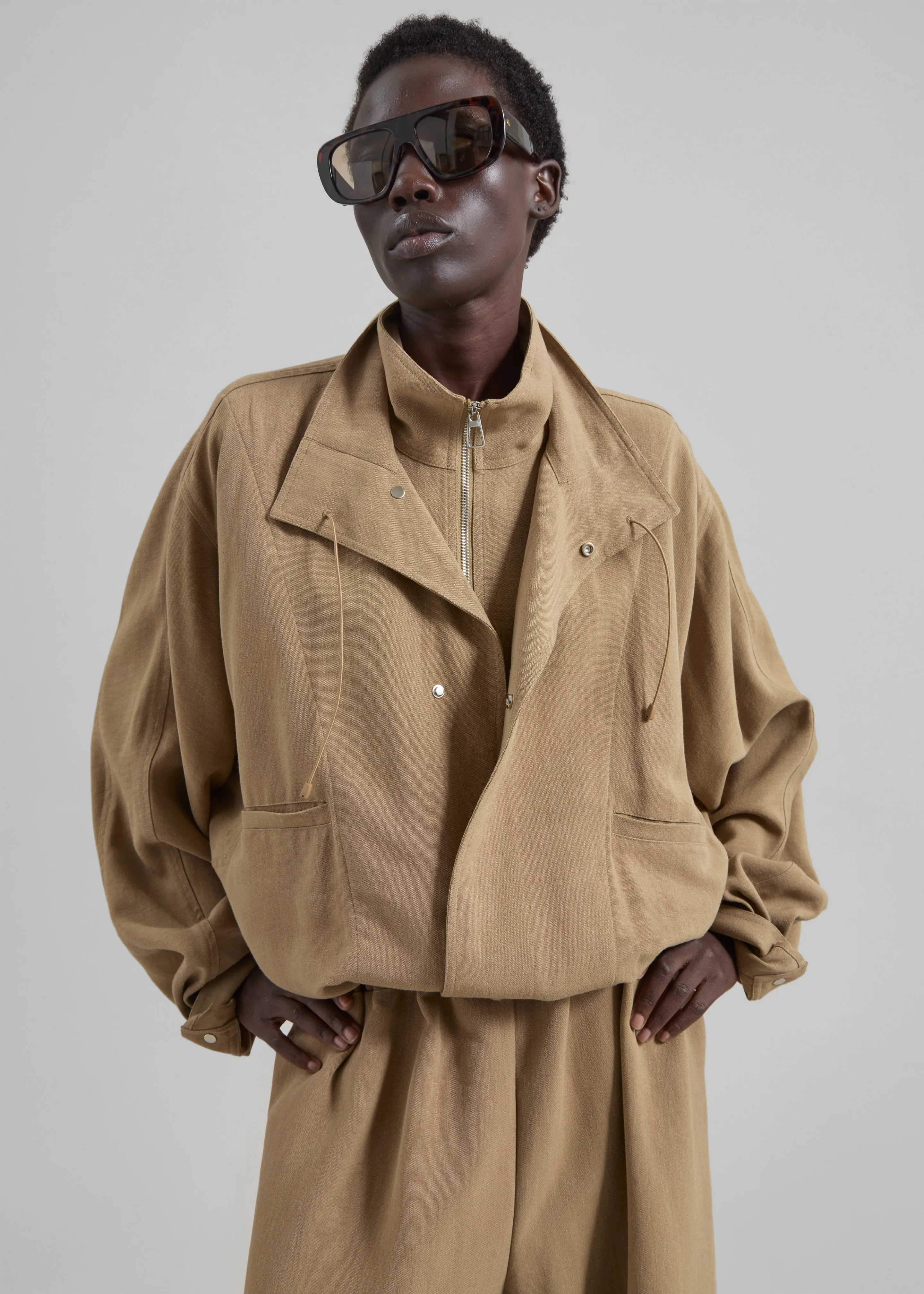 Marvin Linen Jumpsuit - Camel sold by Frankie Shop product image thumbnail 5