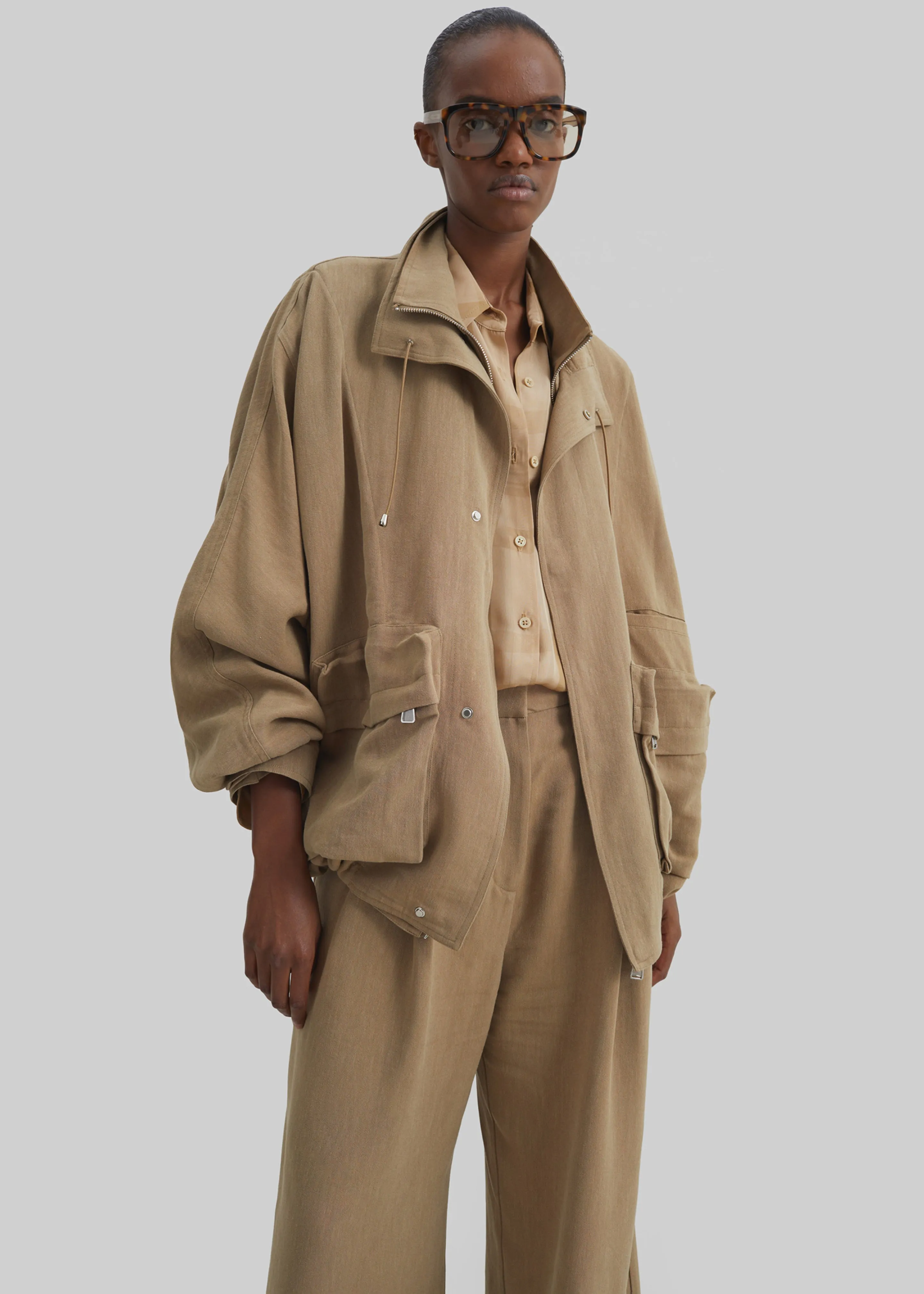 Breya Linen Fluid Jacket - Camel sold by Frankie Shop product image thumbnail 3
