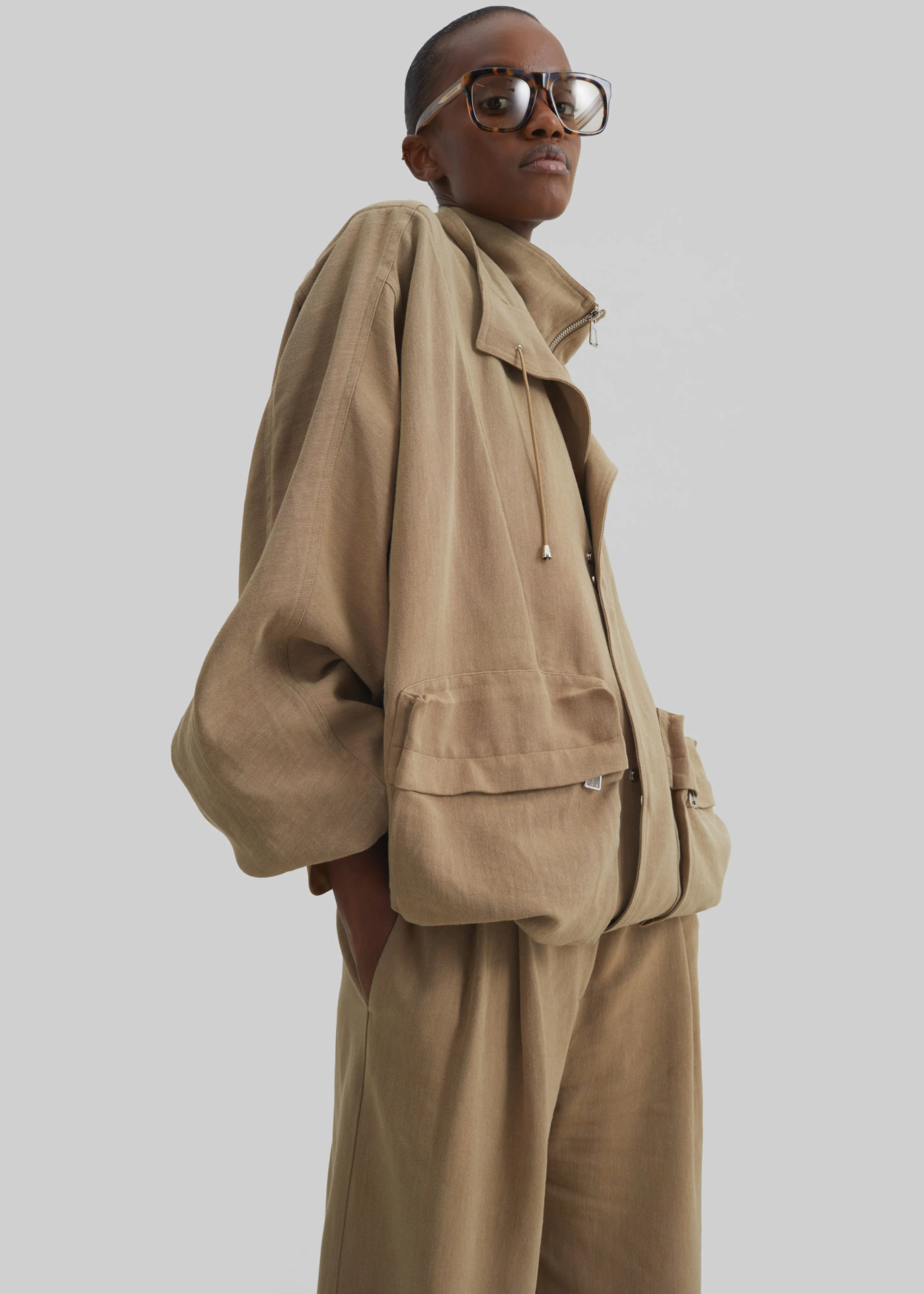 Breya Linen Fluid Jacket - Camel sold by Frankie Shop product image thumbnail 5