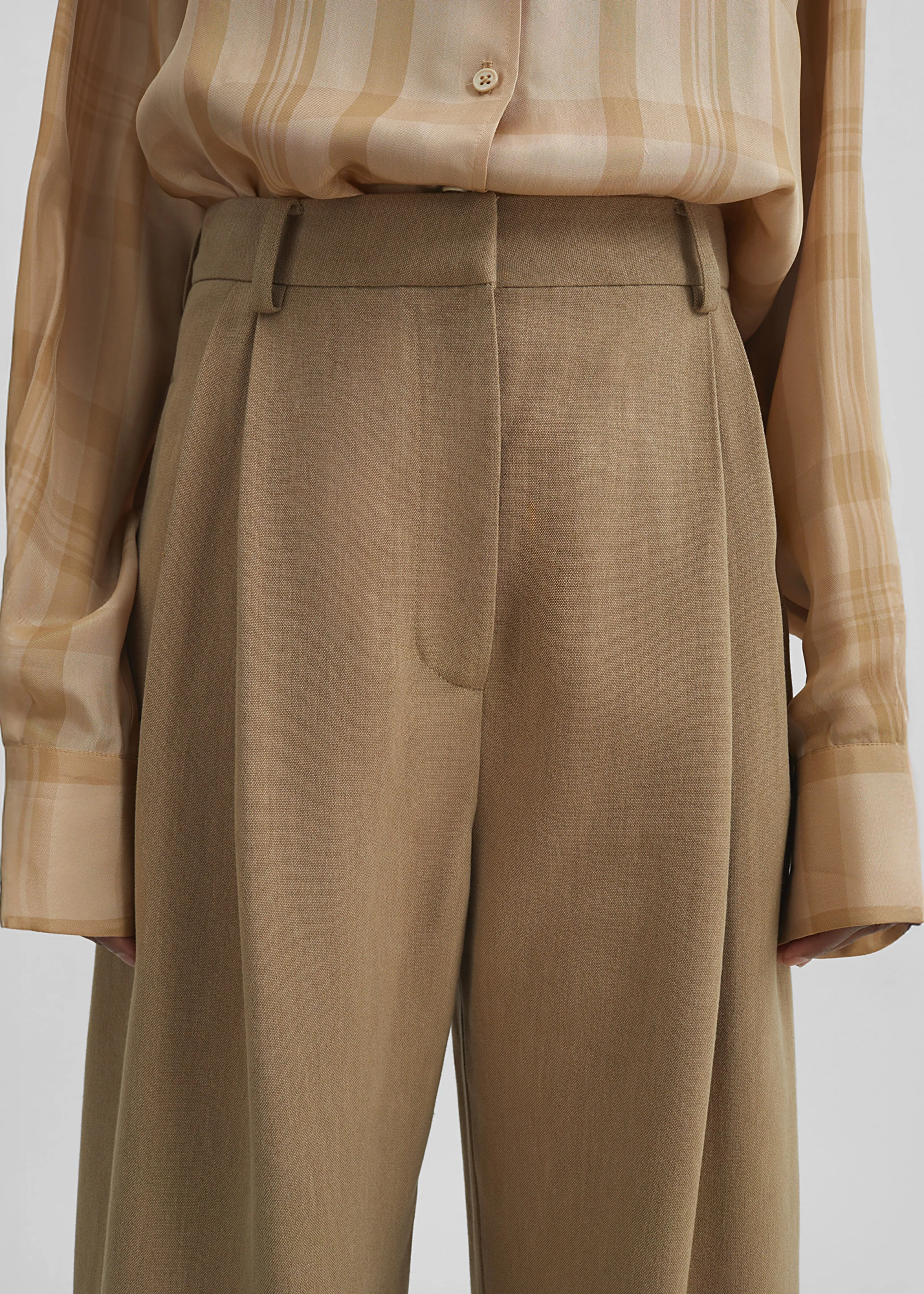 Marfa Linen Pleated Trousers - Camel sold by Frankie Shop product image thumbnail 3