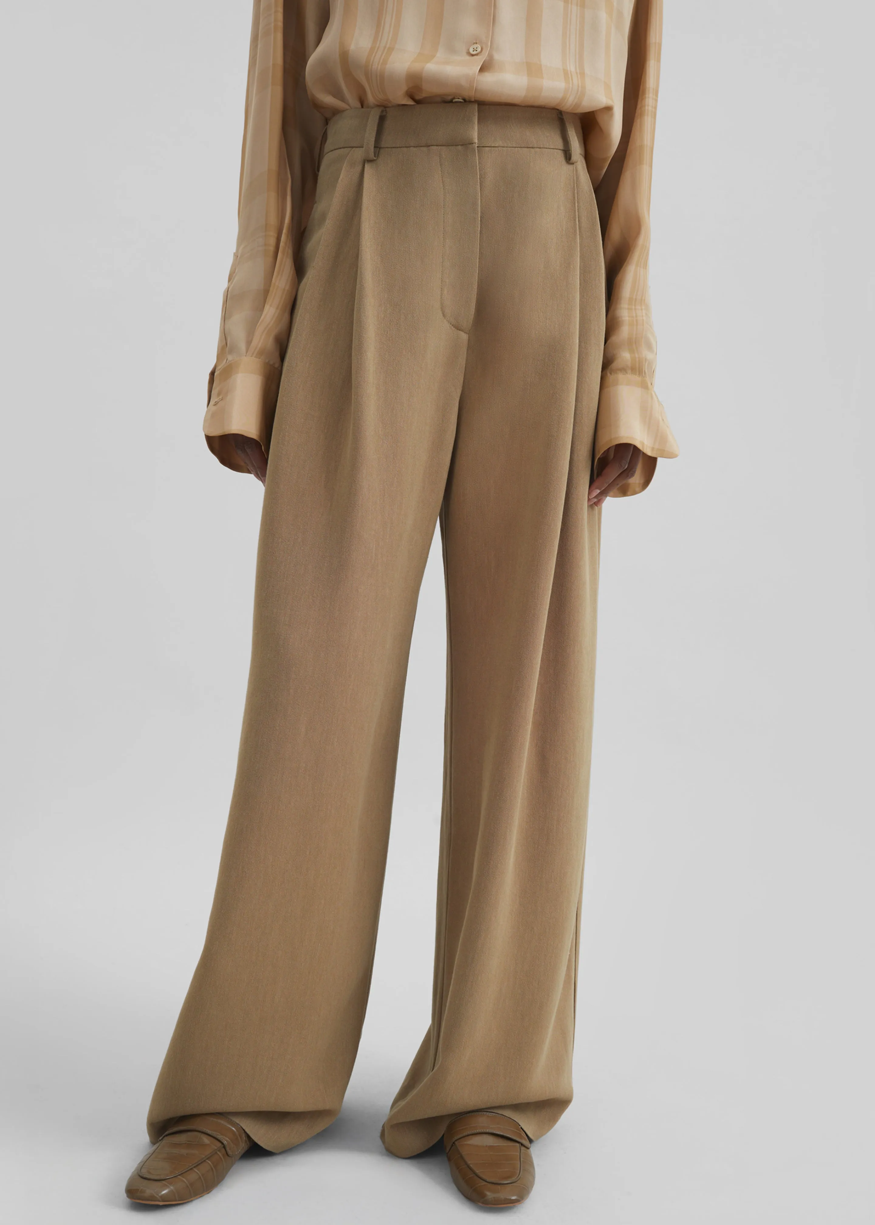 Marfa Linen Pleated Trousers - Camel sold by Frankie Shop product image thumbnail 2