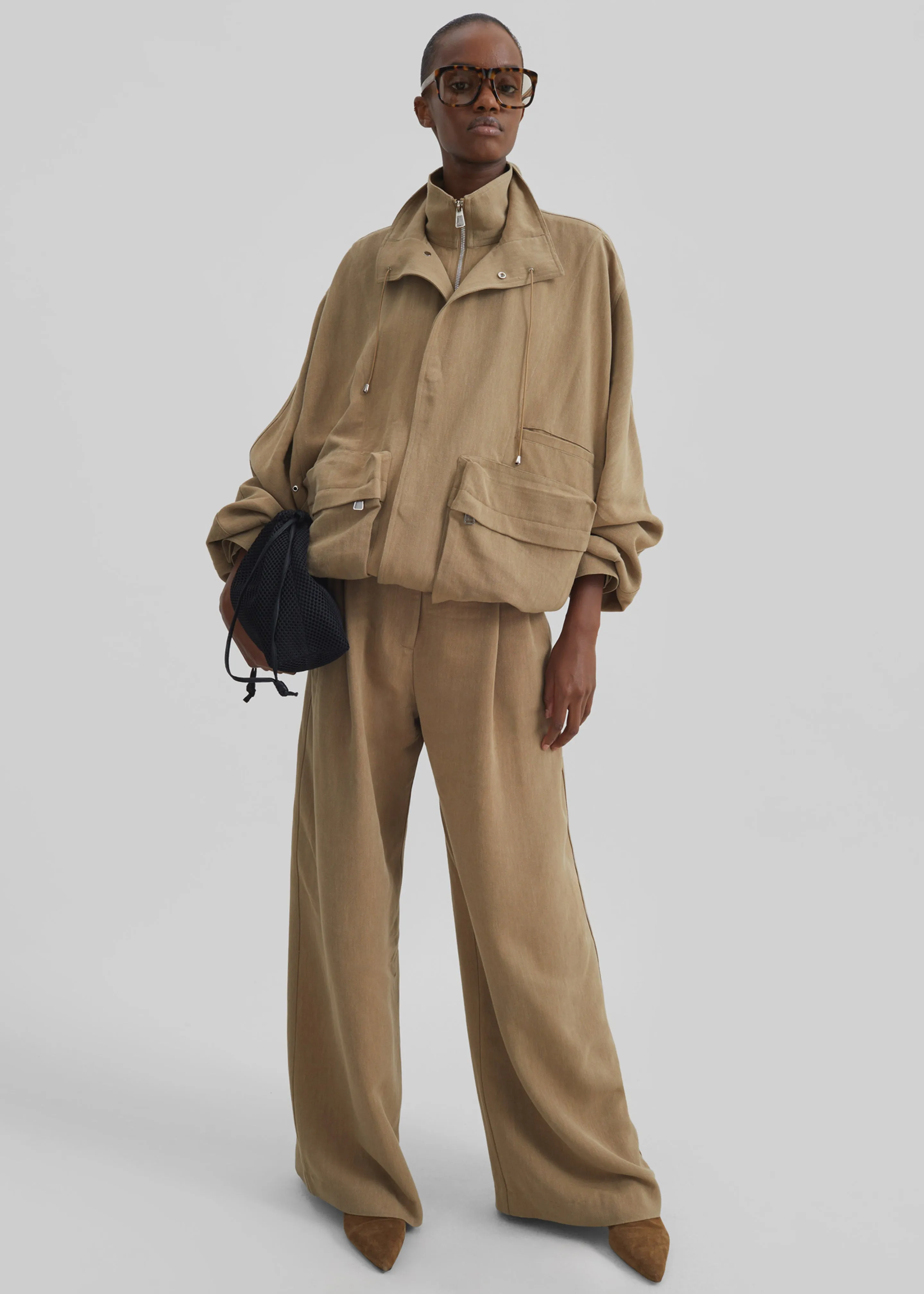 Marfa Linen Pleated Trousers - Camel sold by Frankie Shop product image thumbnail 4