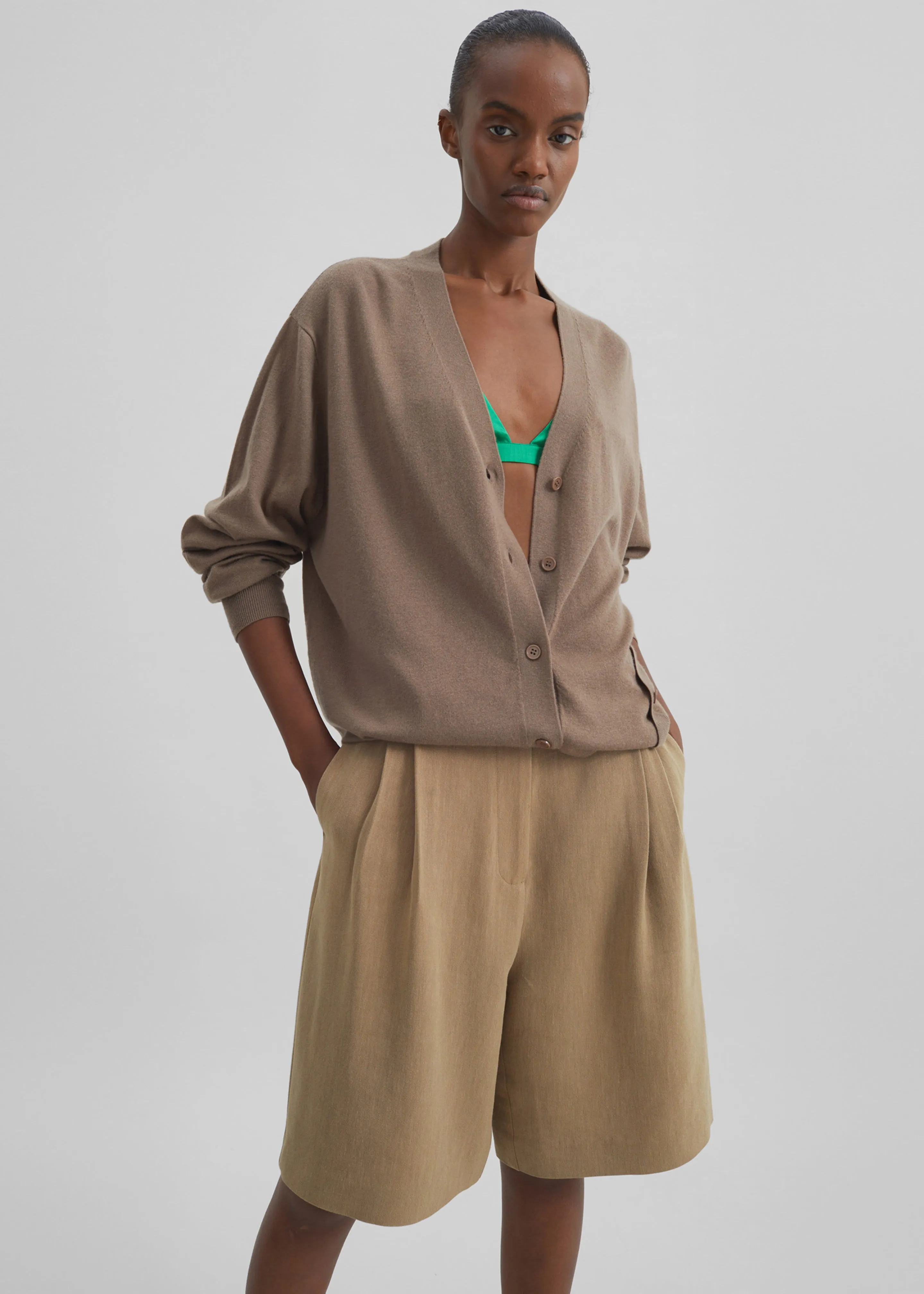 Marfa Linen Bermuda Shorts - Camel sold by Frankie Shop product image thumbnail 5