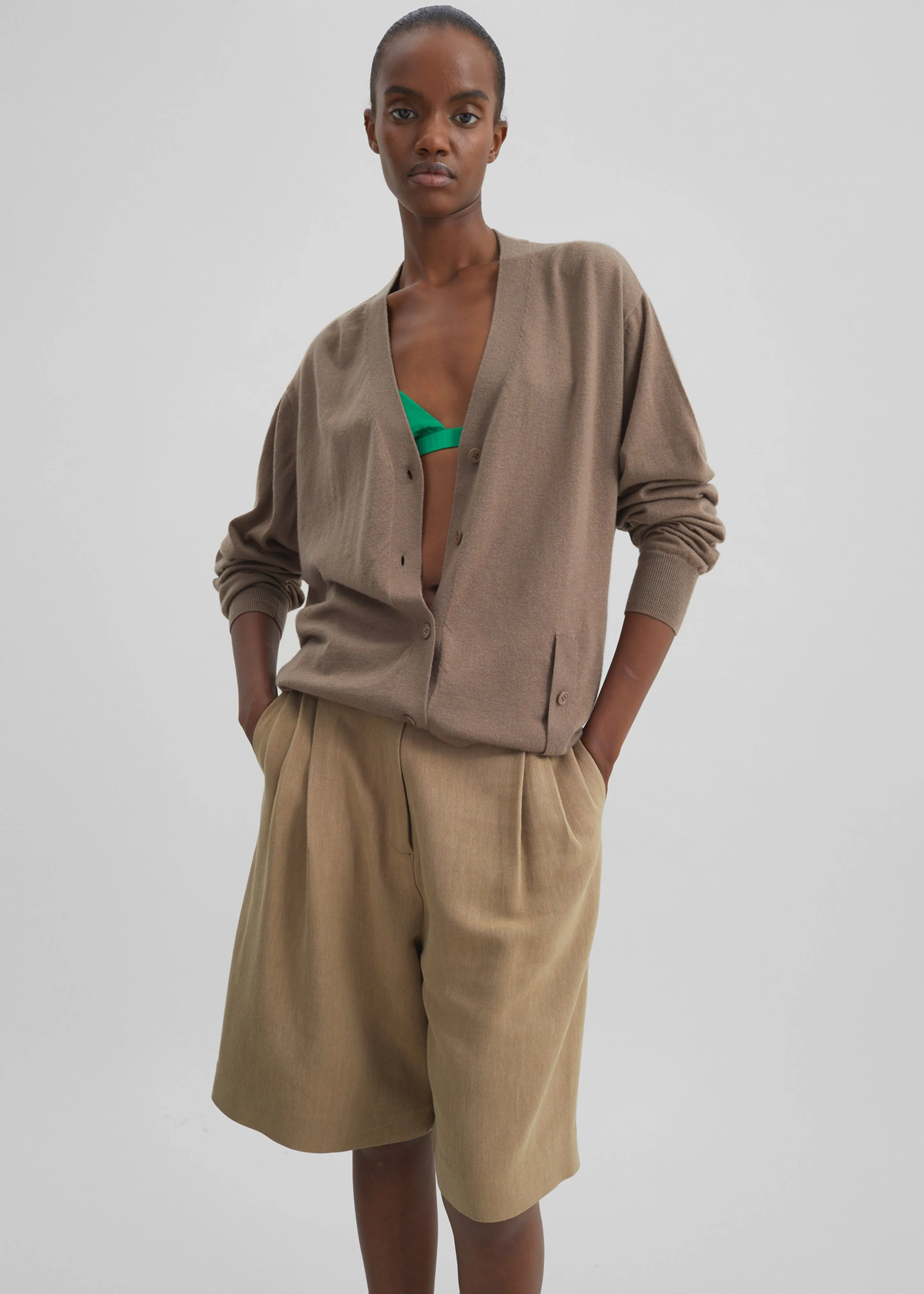 Marfa Linen Bermuda Shorts - Camel sold by Frankie Shop product image thumbnail 4