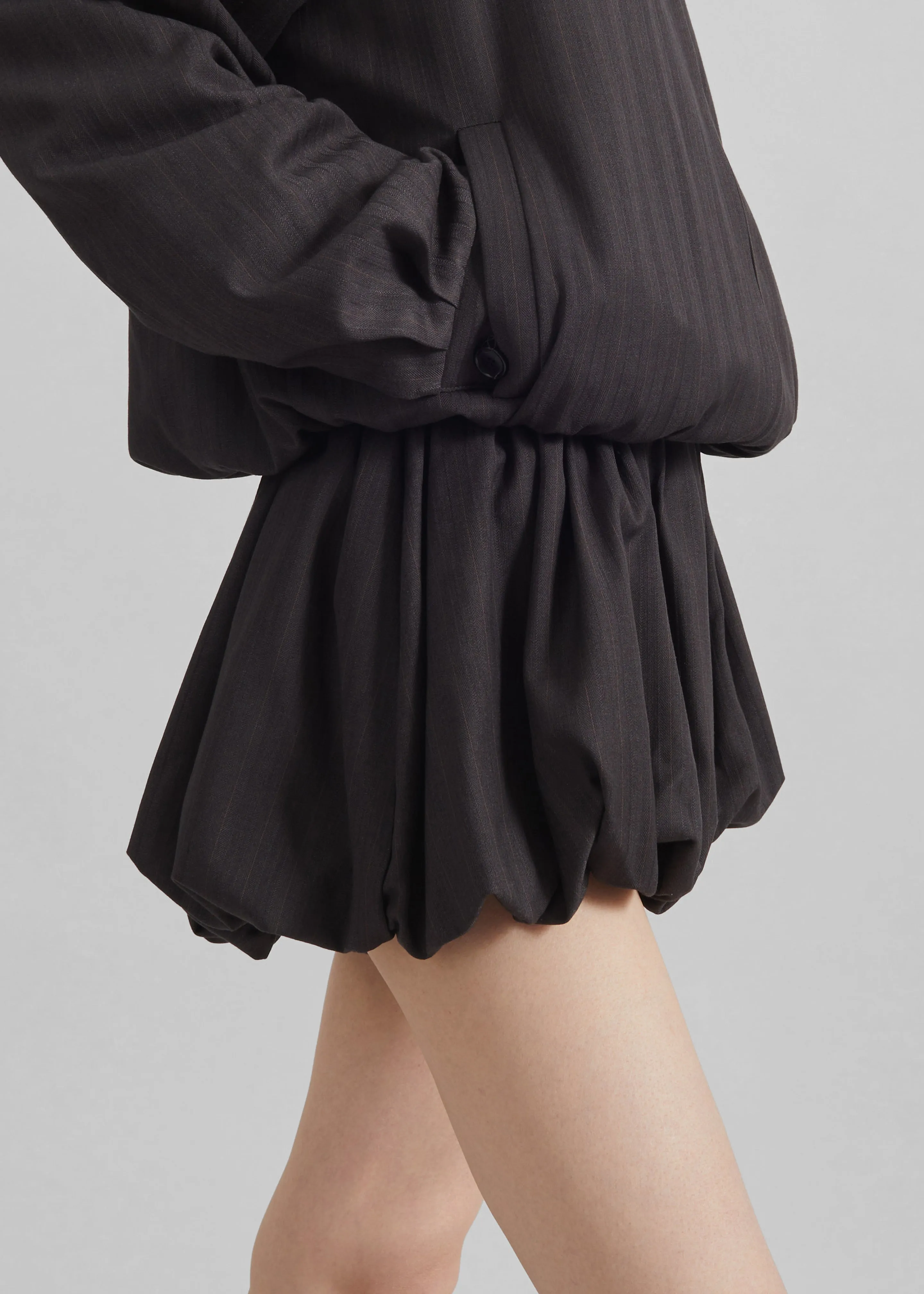 Minori Bubble-Hem Shorts - Charcoal/White Pinstripe sold by Frankie Shop product image thumbnail 2