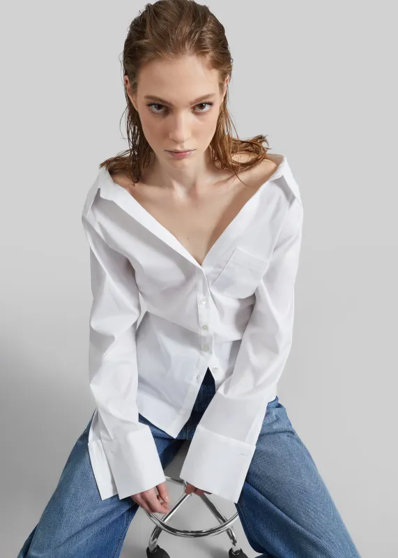 Tiona Fitted Shirt - White made by Frankie Shop