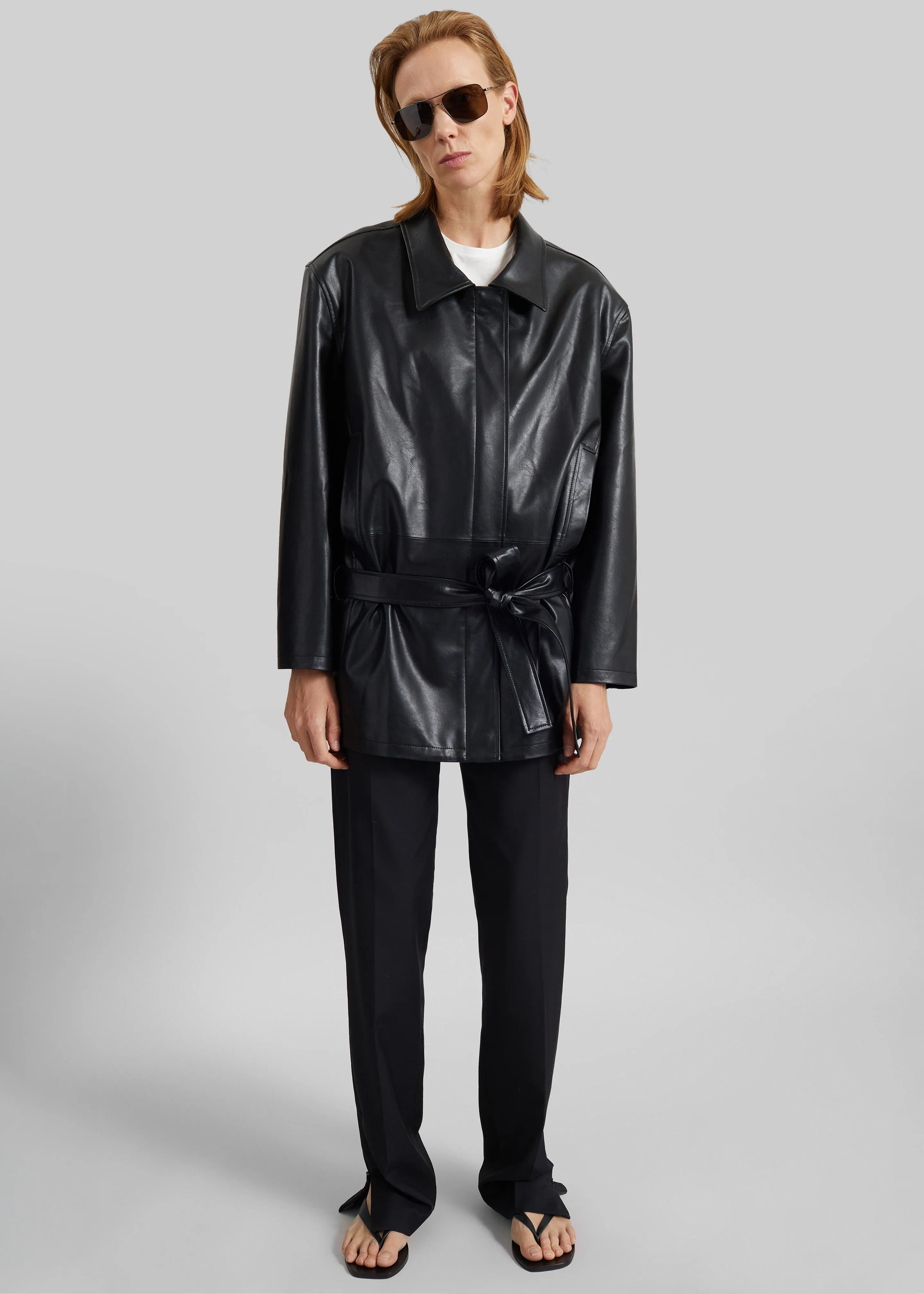 Low Classic Low Waist Artificial Leather Jacket - Black sold by Frankie Shop product image thumbnail 2