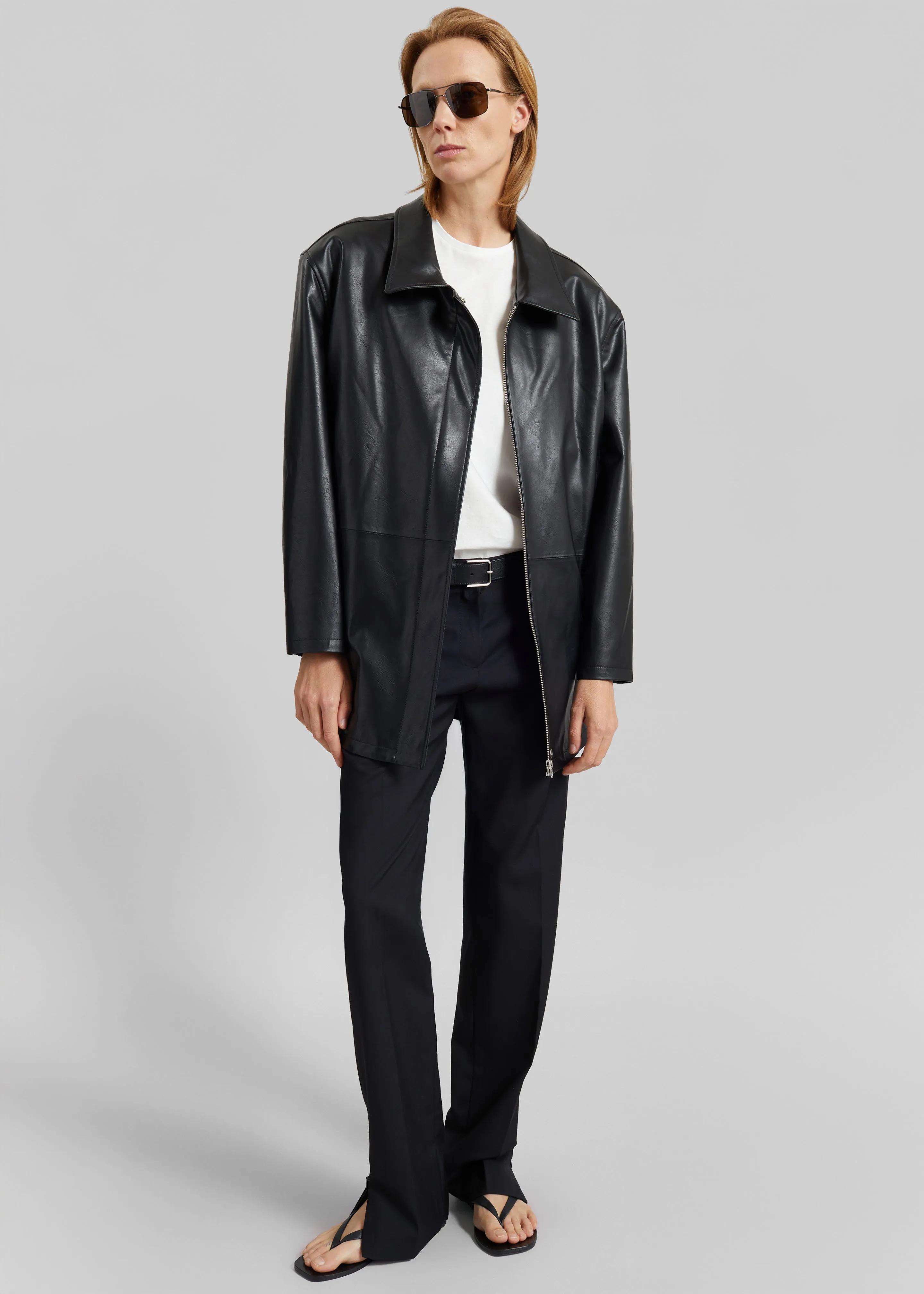 Low Classic Low Waist Artificial Leather Jacket - Black sold by Frankie Shop product image thumbnail 5