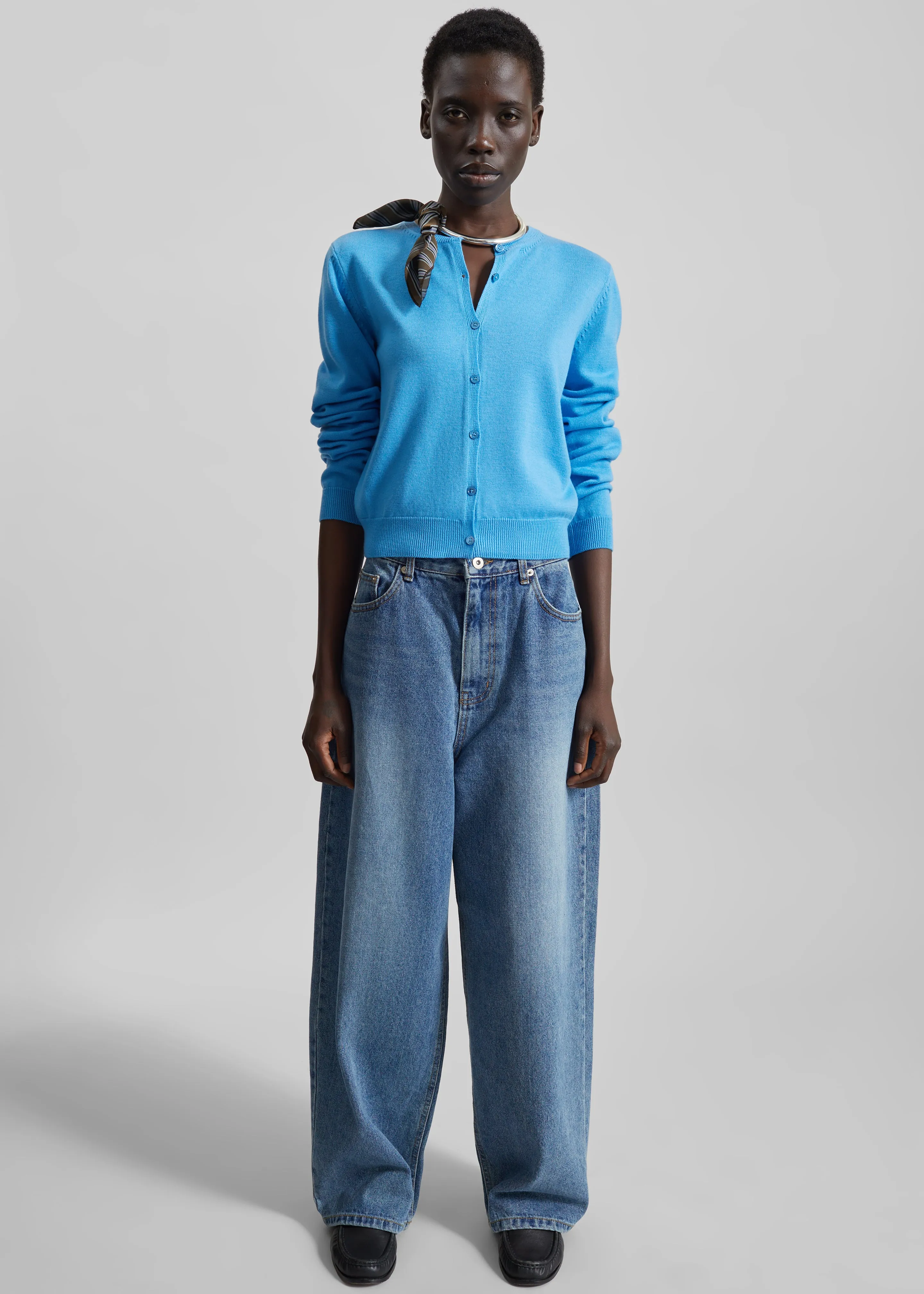 Mahim Superfine Wool Cardigan - Blue sold by Frankie Shop product image thumbnail 4