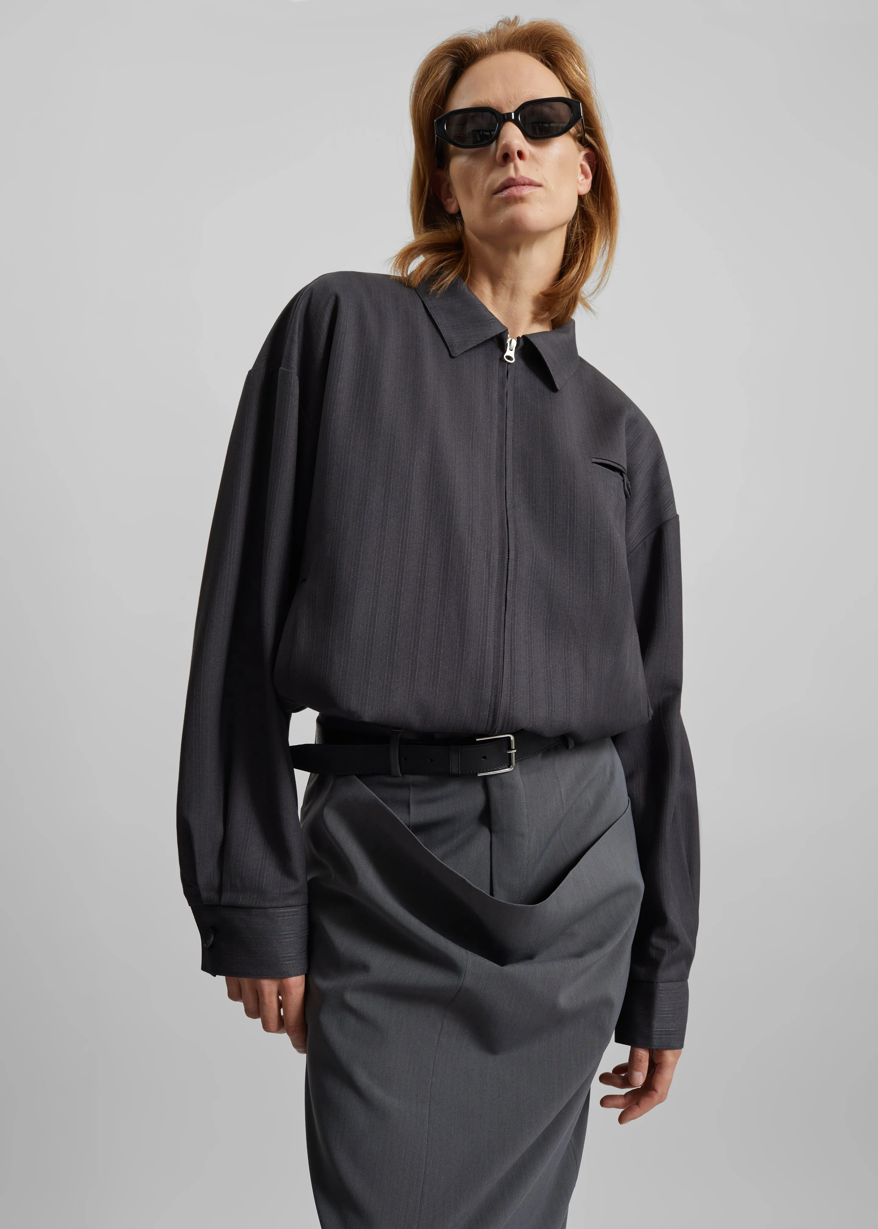 Bettter Draped Side Skirt - Grey sold by Frankie Shop product image thumbnail 2