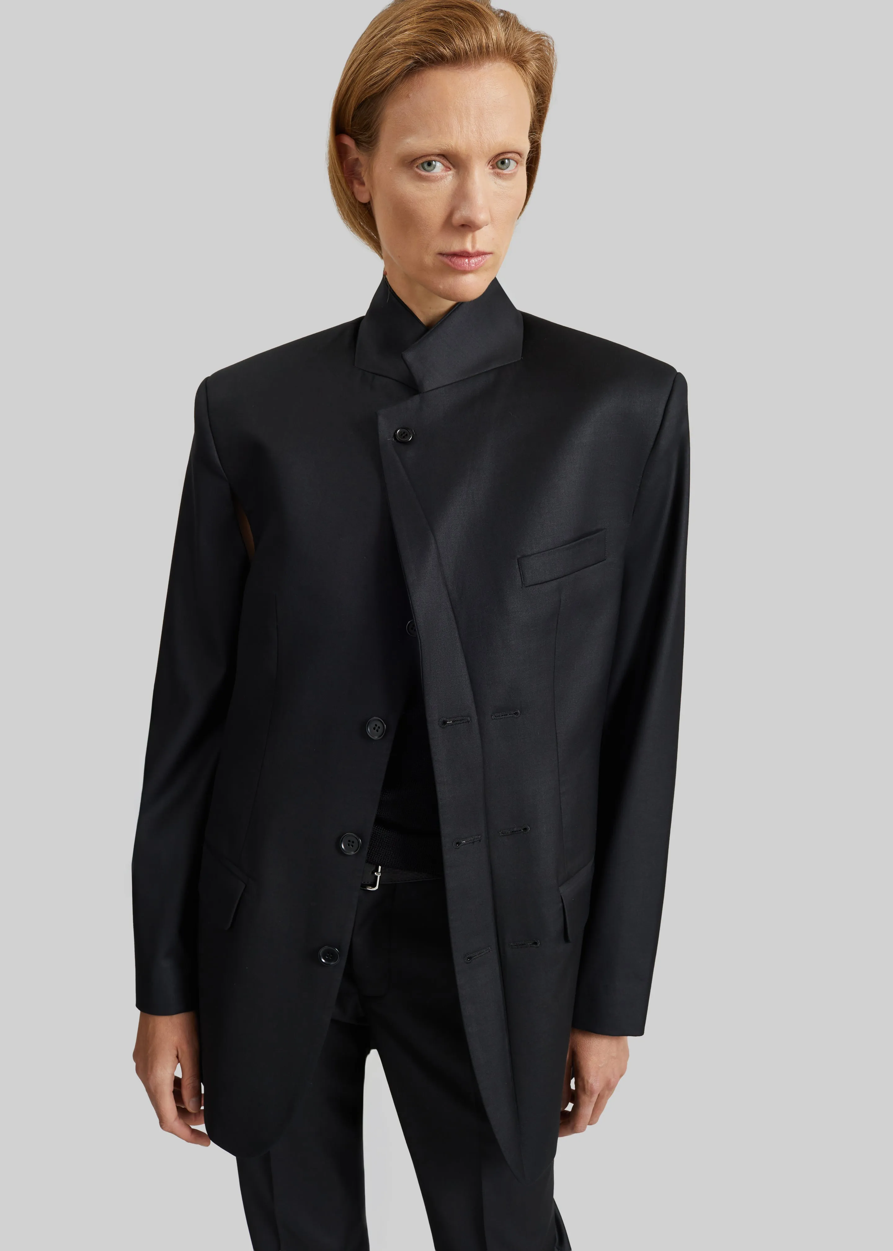 Bettter Folded Blazer With Slits - Black sold by Frankie Shop product image thumbnail 4