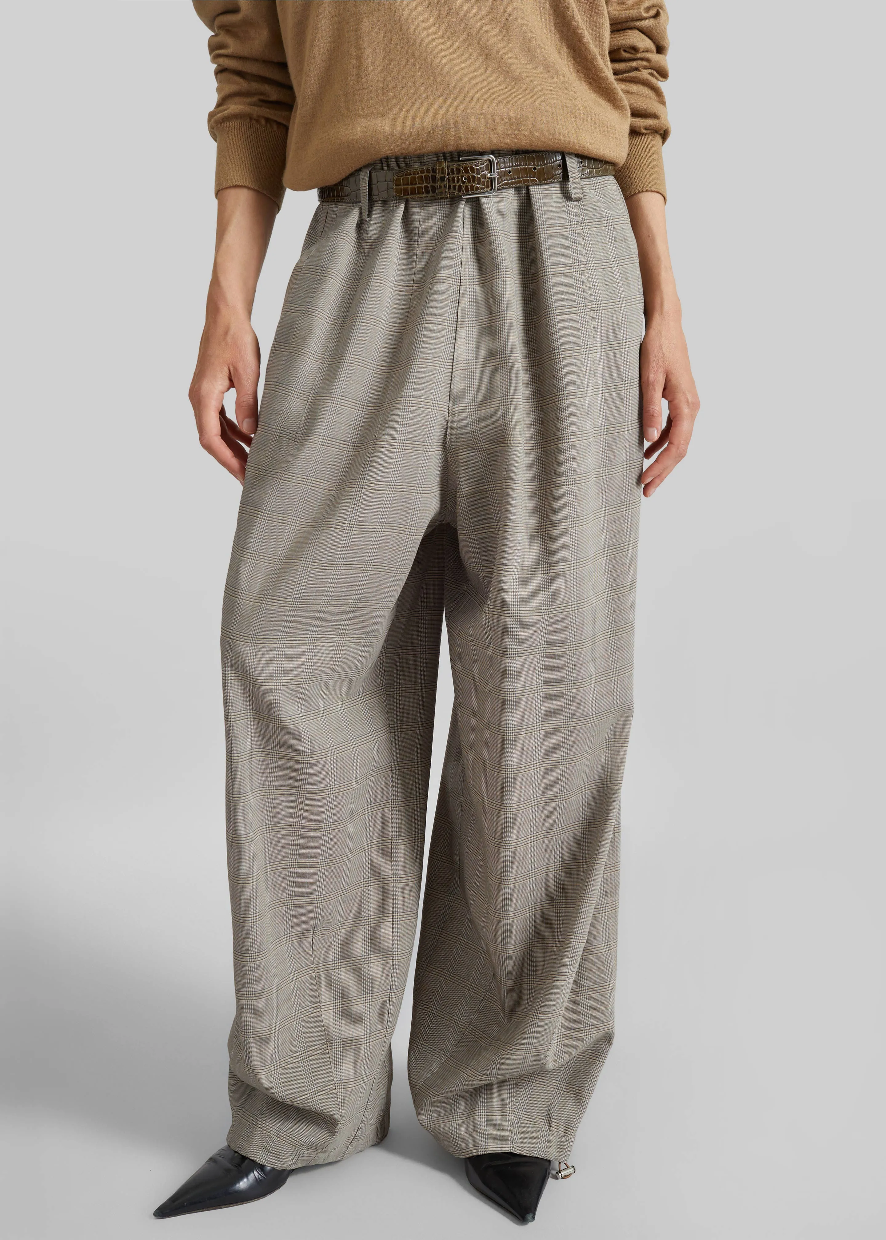 Oakdale Track Pants - Beige Glen Plaid sold by Frankie Shop product image thumbnail 3