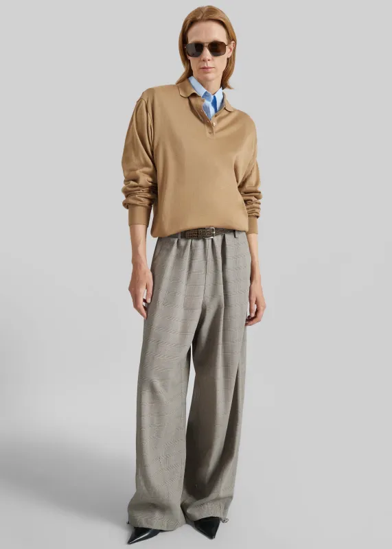 Oakdale Track Pants - Beige Glen Plaid made by Frankie Shop