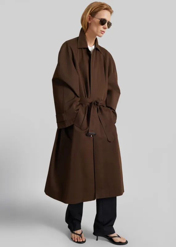 Malmedy Oversized Long Coat - Brown made by Frankie Shop