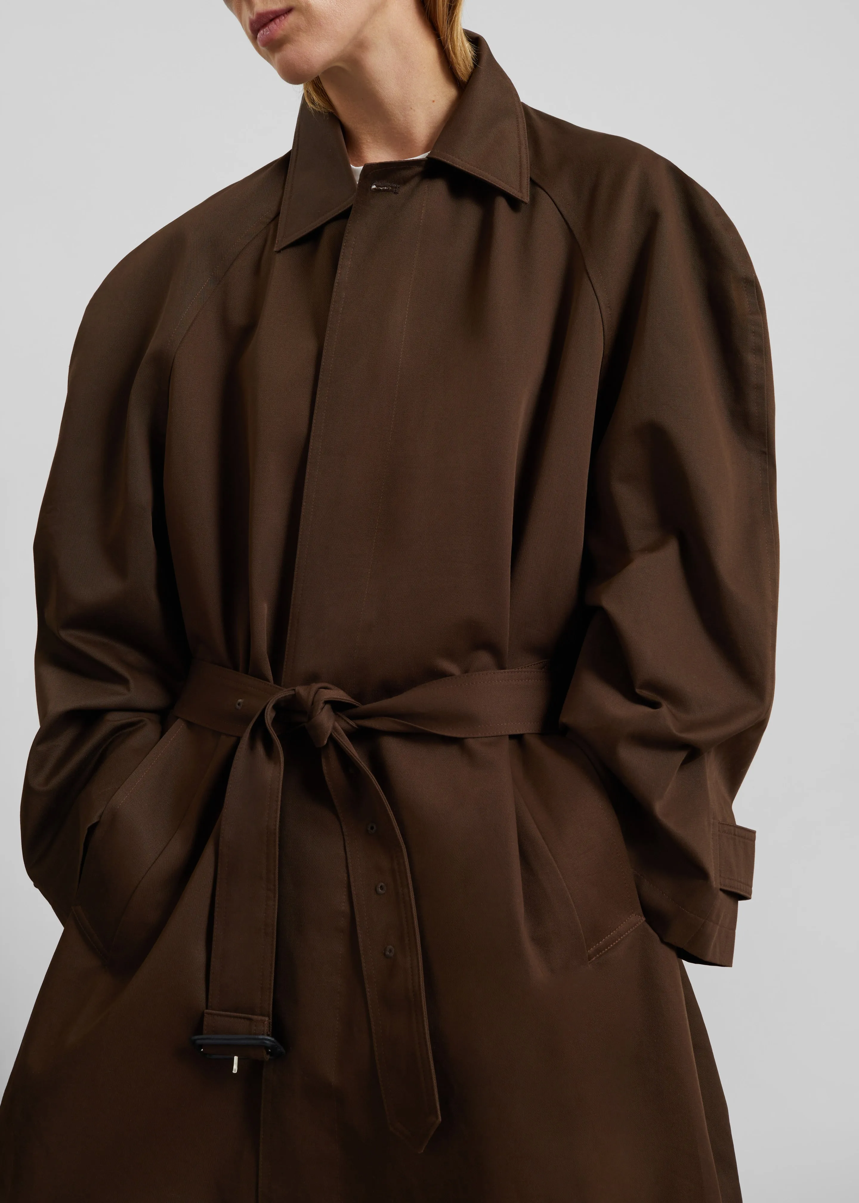 Malmedy Oversized Long Coat - Brown sold by Frankie Shop product image thumbnail 3