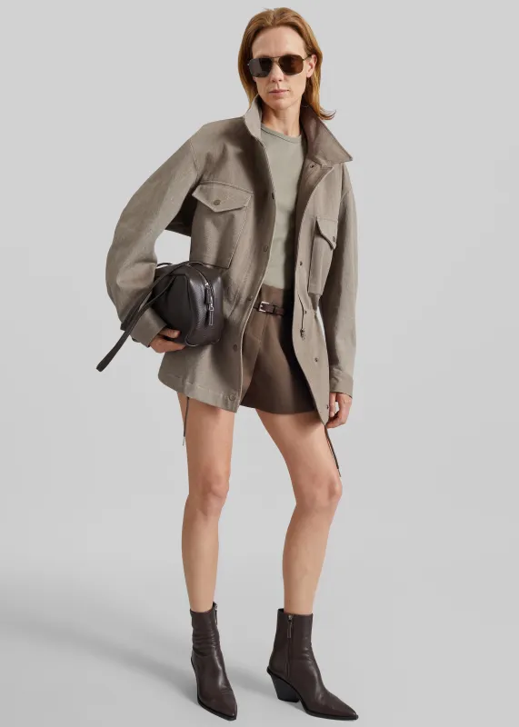 Danto Drawstring Utility Jacket - Light Brown made by Frankie Shop