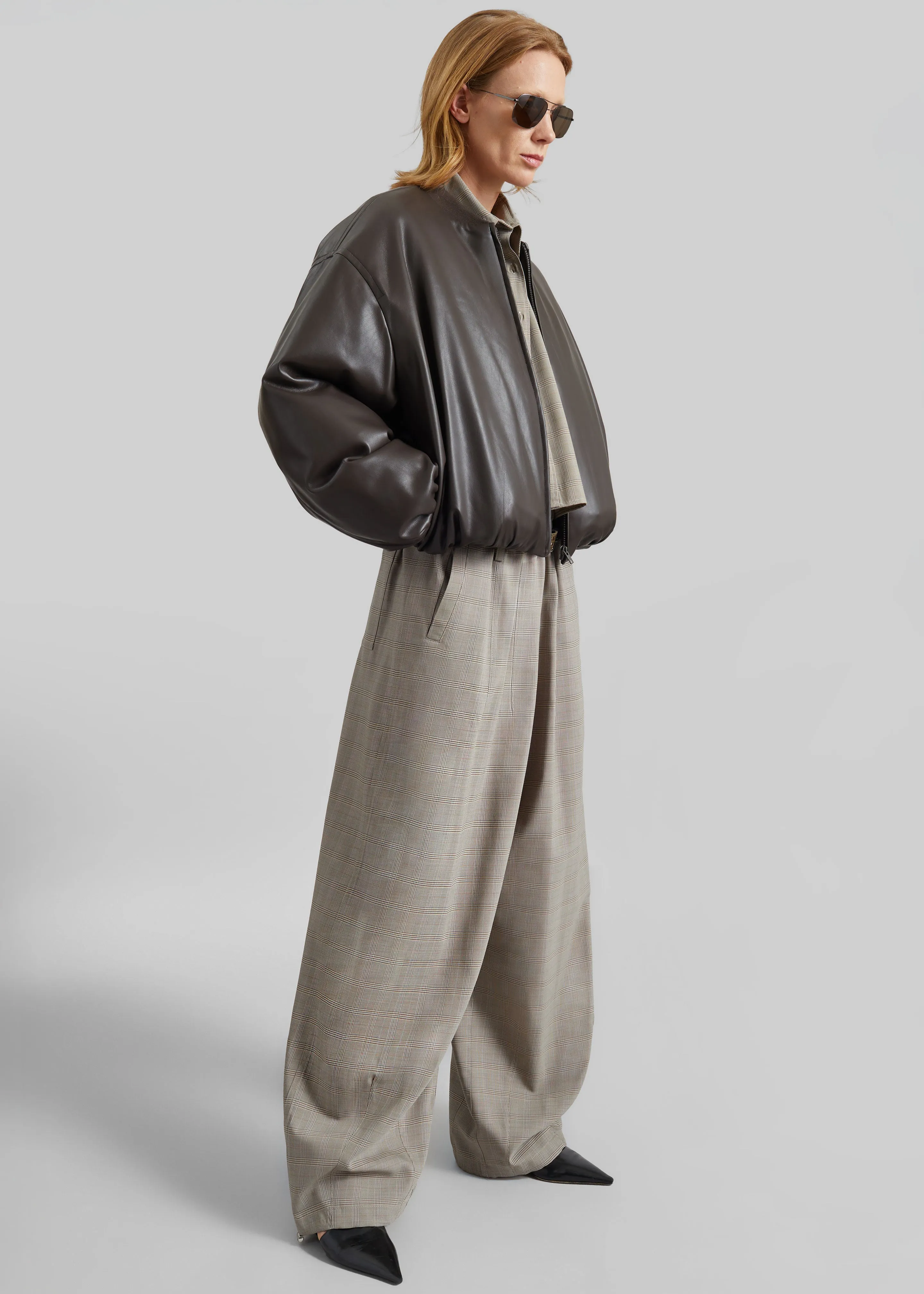 Arolla Faux Leather Draped Jacket - Brown sold by Frankie Shop product image thumbnail 5