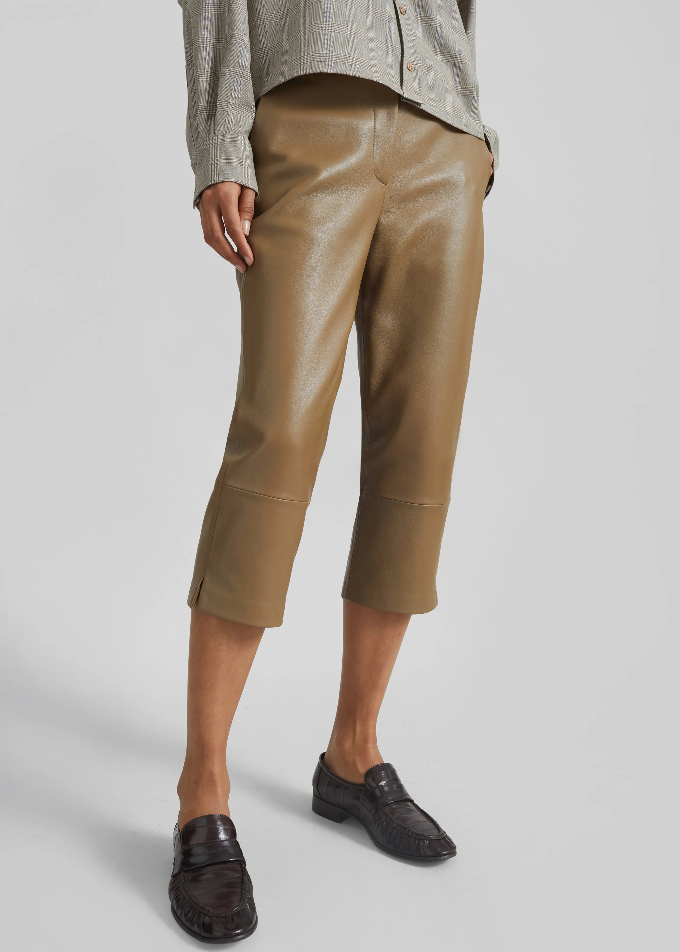 Lior Leather Capri Pants - Camel sold by Frankie Shop product image thumbnail 4