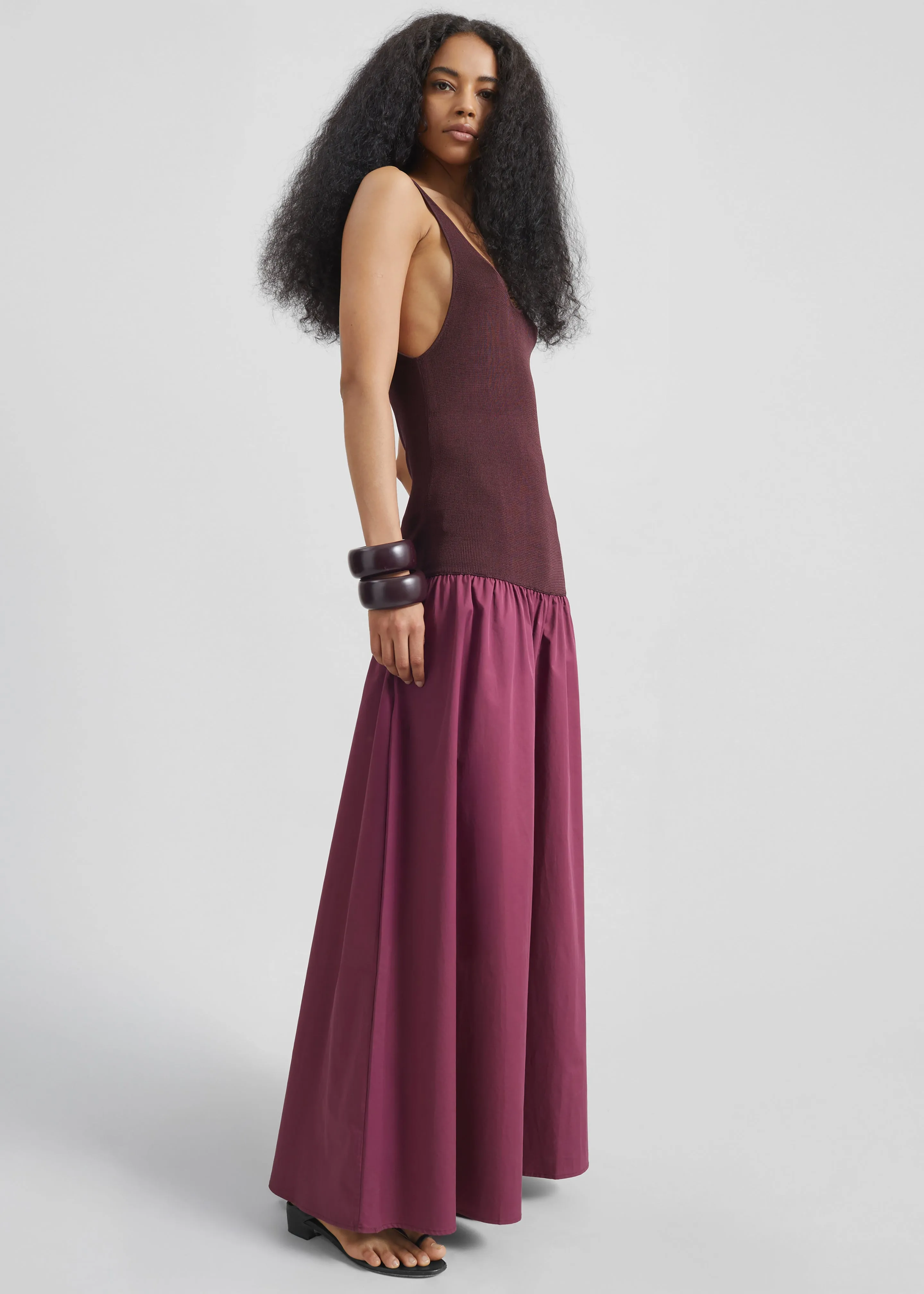 Iliya Drop Waist Maxi Dress - Burgundy sold by Frankie Shop product image thumbnail 5
