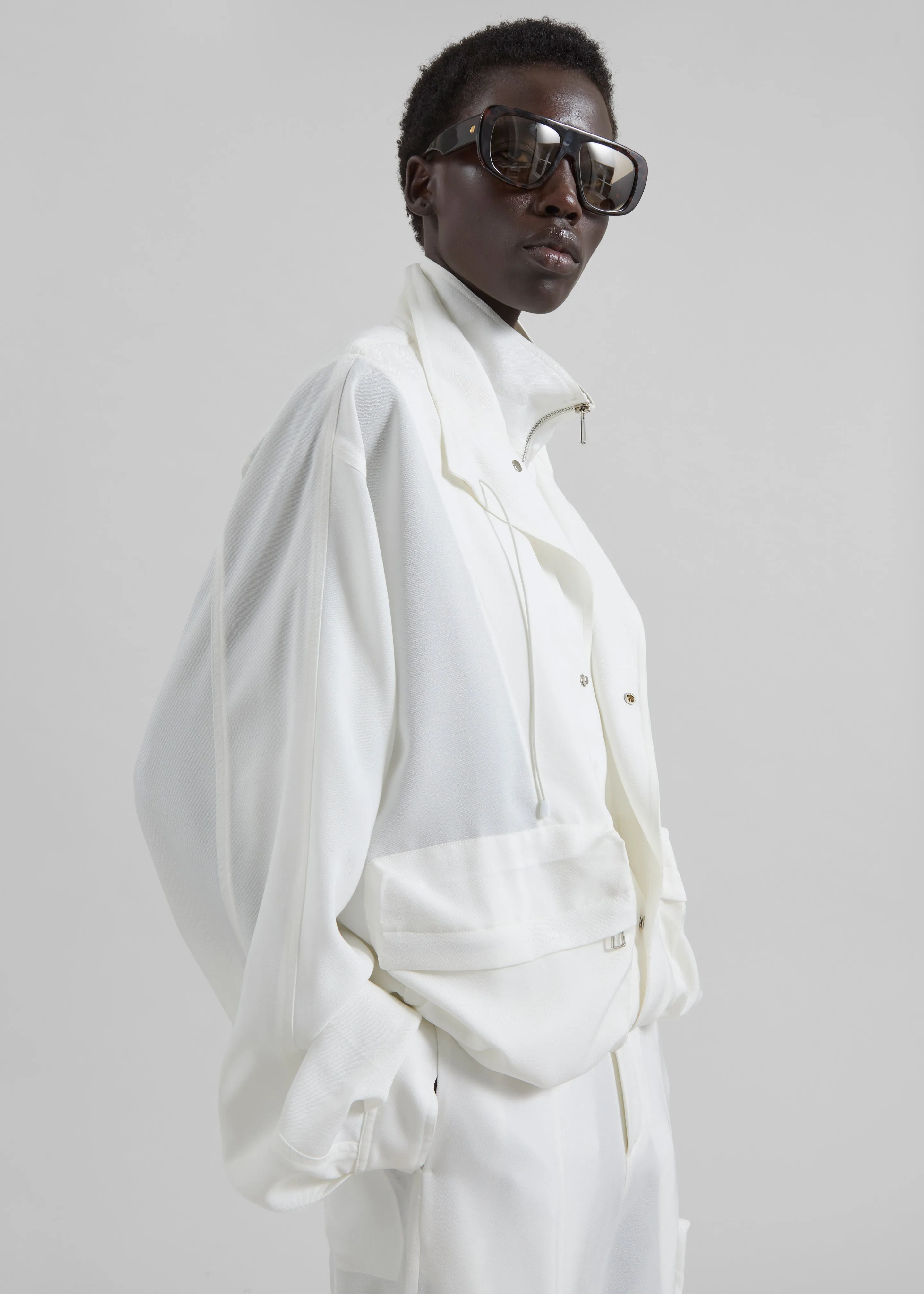 Breya Fluid Jacket - White sold by Frankie Shop product image thumbnail 3