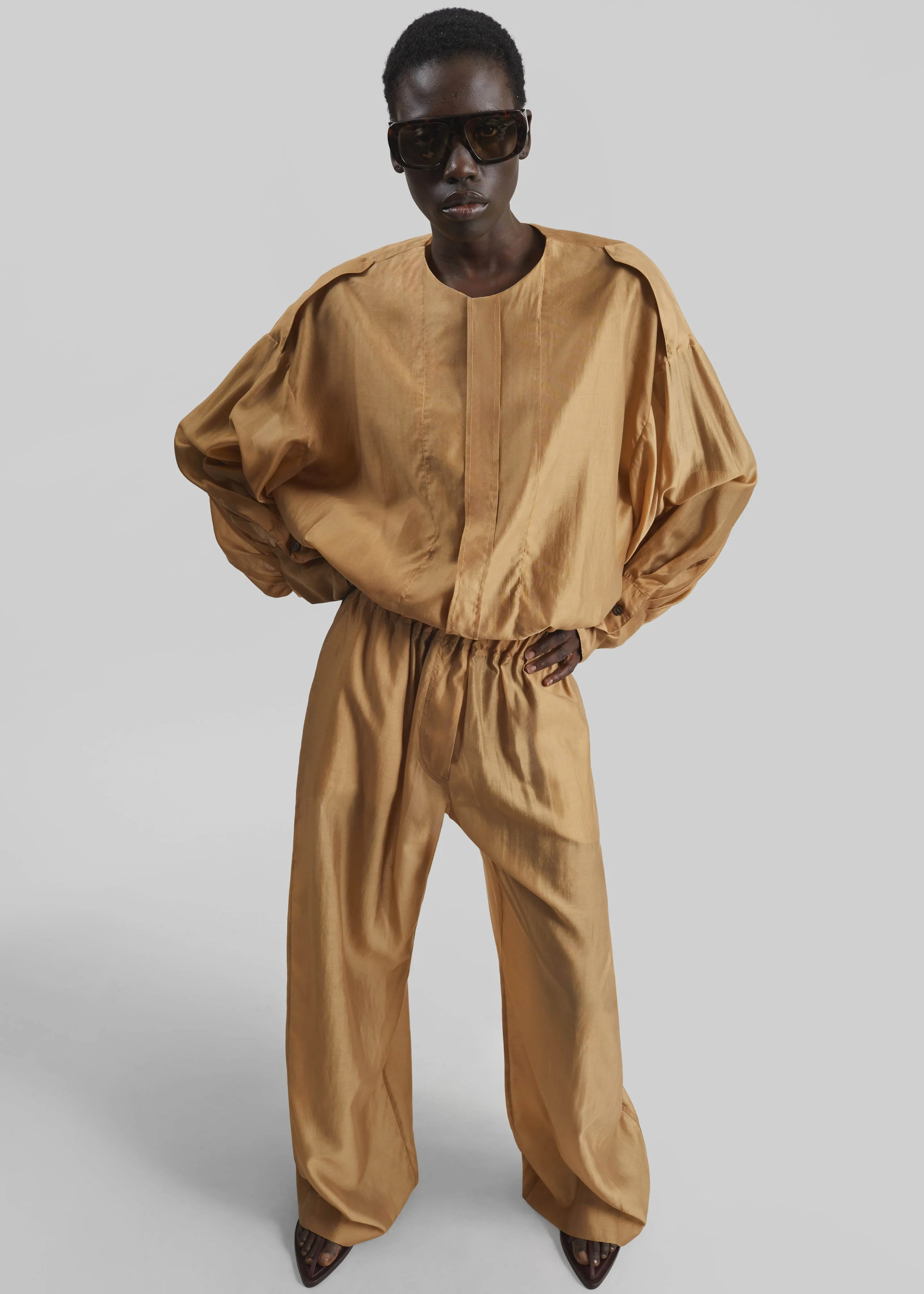 TheLatest Dora Light Muslin Trousers - Nude sold by Frankie Shop product image thumbnail 4