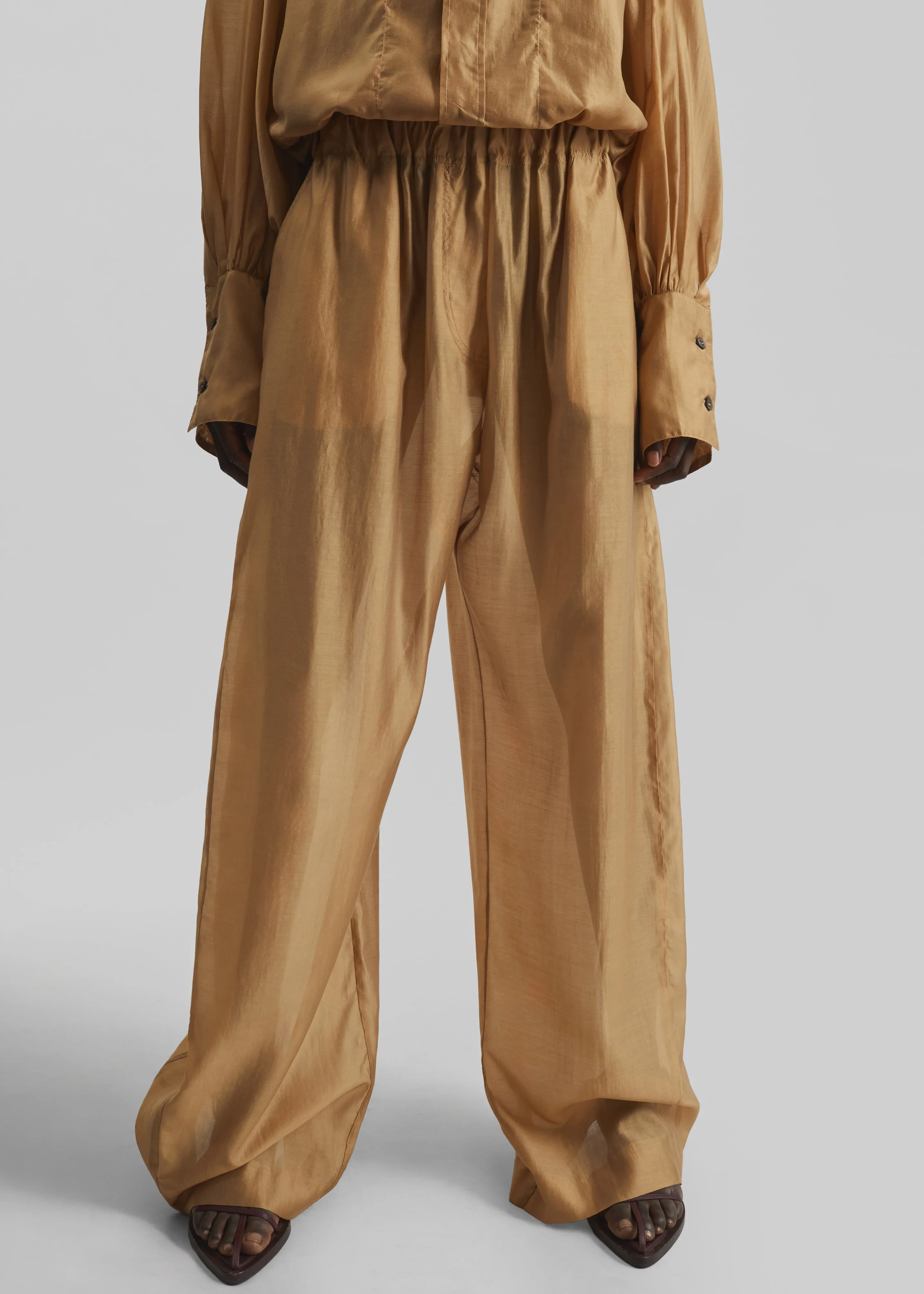 TheLatest Dora Light Muslin Trousers - Nude sold by Frankie Shop product image thumbnail 2