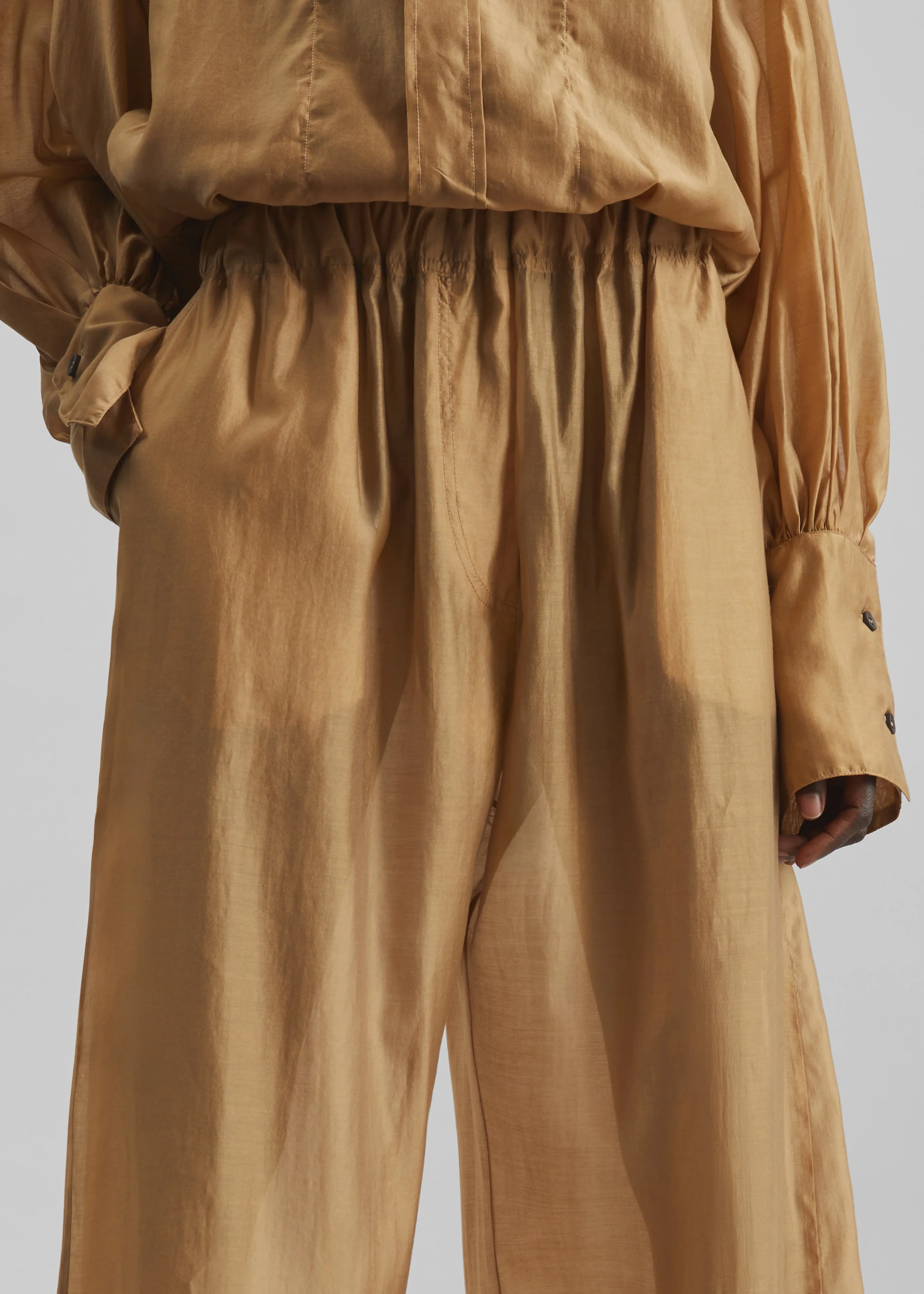 TheLatest Dora Light Muslin Trousers - Nude sold by Frankie Shop product image thumbnail 3